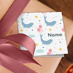 Whale Balloons Name Wrapping Paper