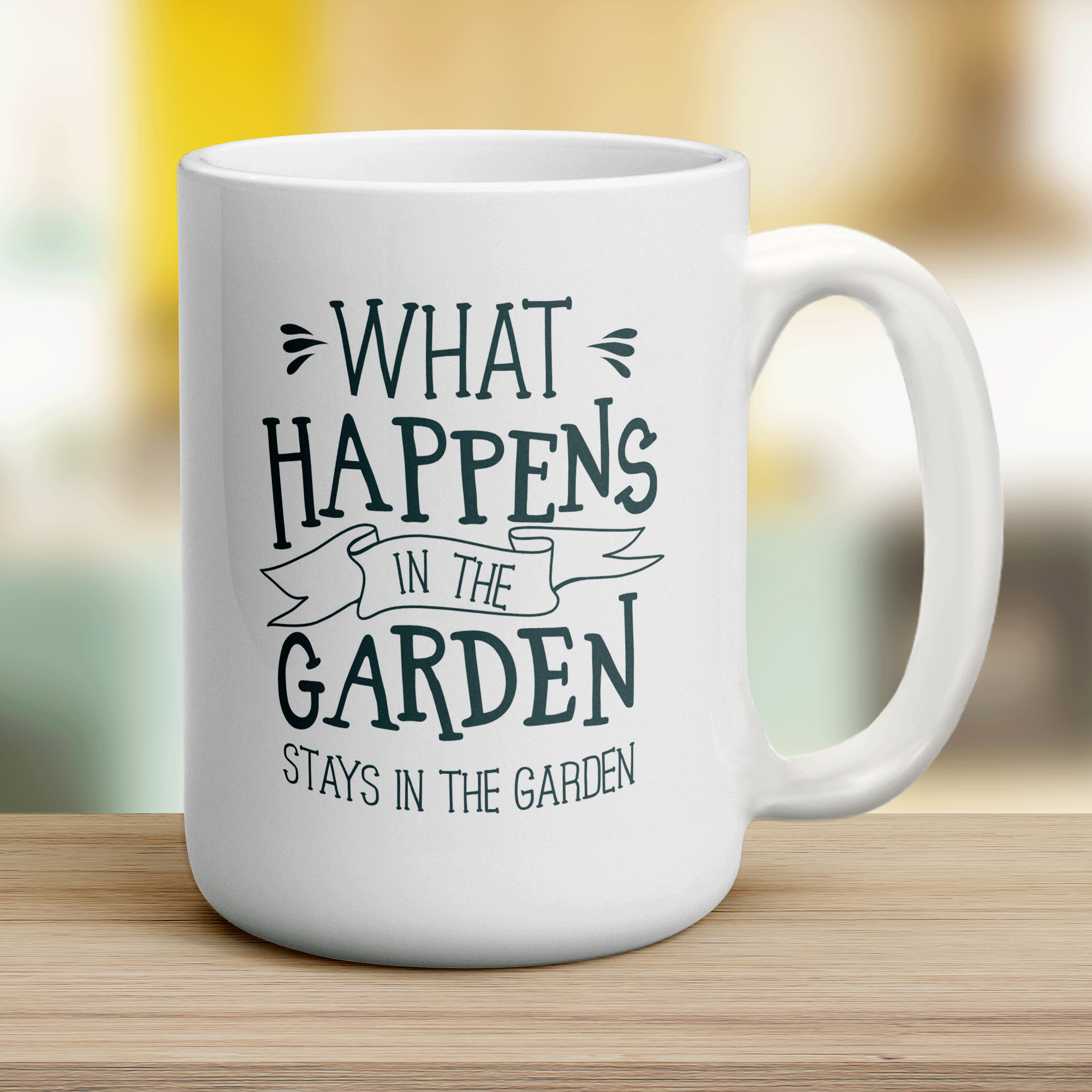 What Happens in the Garden Stays in the Garden Mug - Jumbo 440ml (15oz) / White