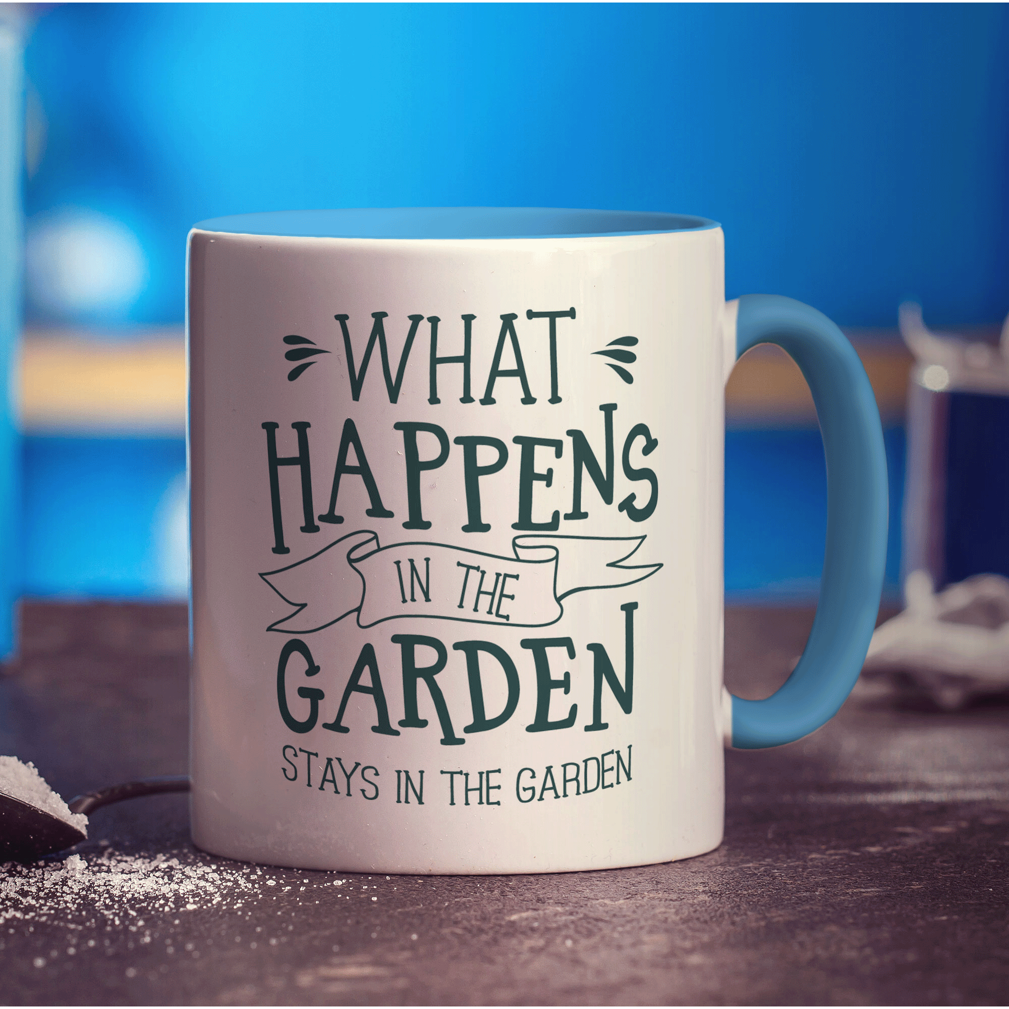 What Happens in the Garden Stays in the Garden Mug - Standard 330ml (11oz) / Blue