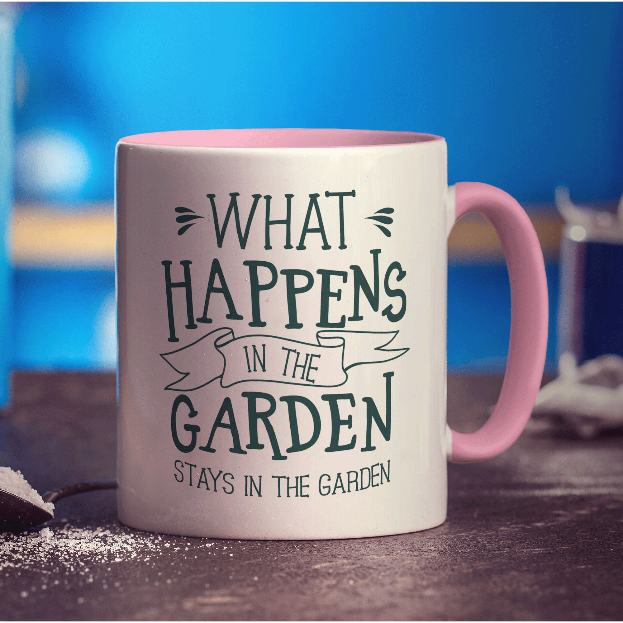 What Happens in the Garden Stays in the Garden Mug - Standard 330ml (11oz) / Pink