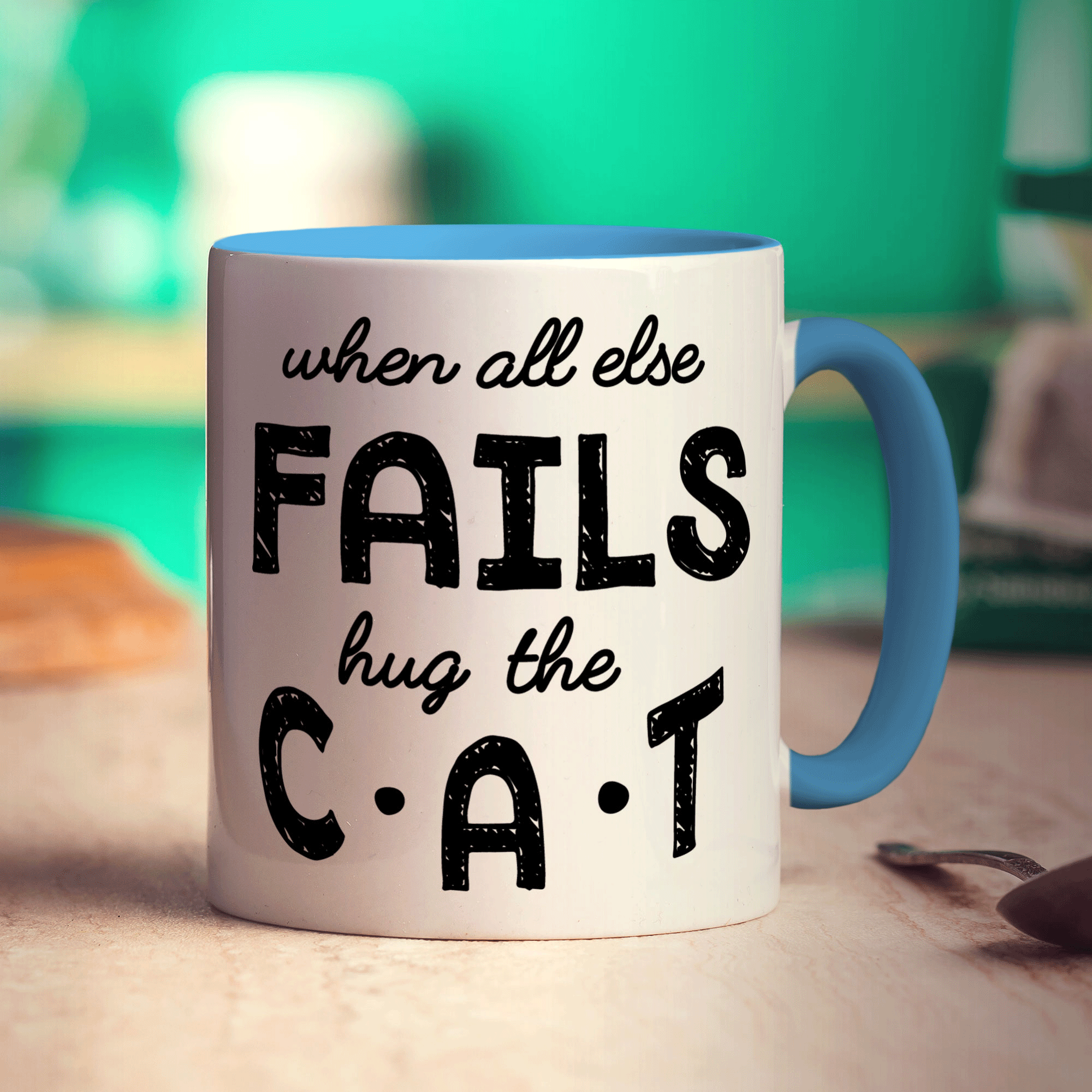 When all Else Fails Hug The Cat Mug - Standard 330ml (11oz) / Blue