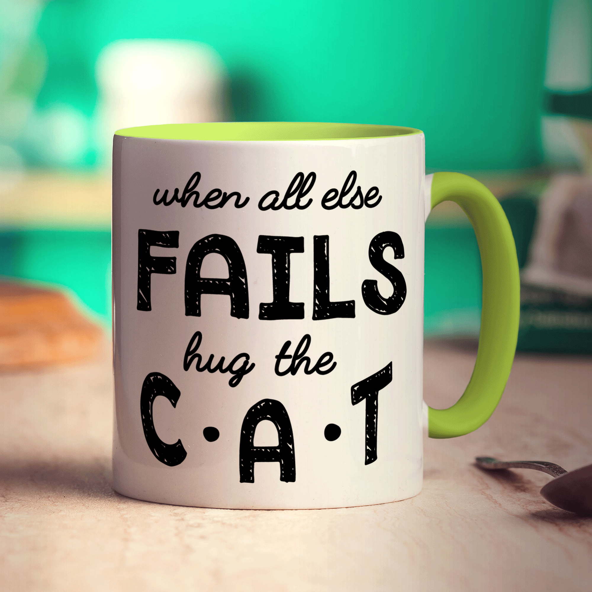 When all Else Fails Hug The Cat Mug - Standard 330ml (11oz) / Green