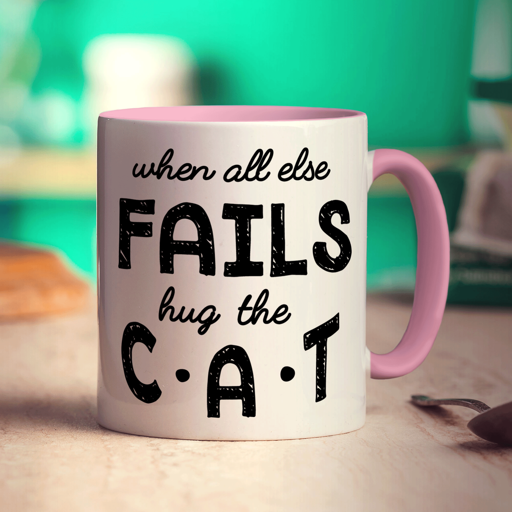 When all Else Fails Hug The Cat Mug - Standard 330ml (11oz) / Pink