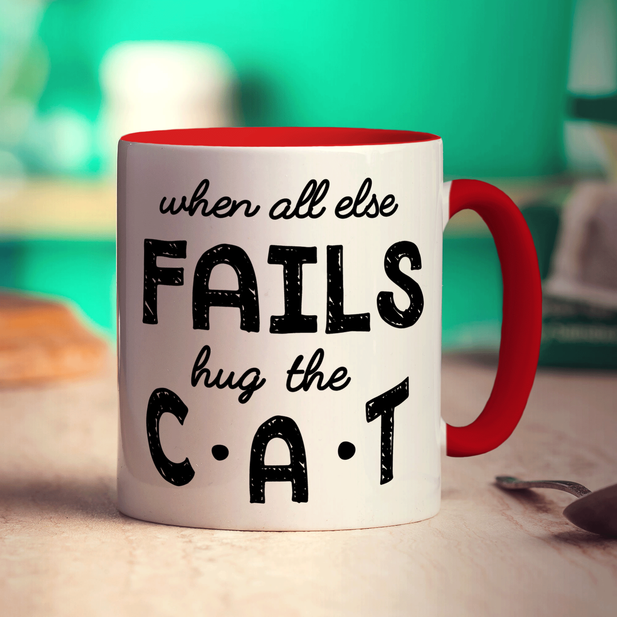 When all Else Fails Hug The Cat Mug - Standard 330ml (11oz) / Red