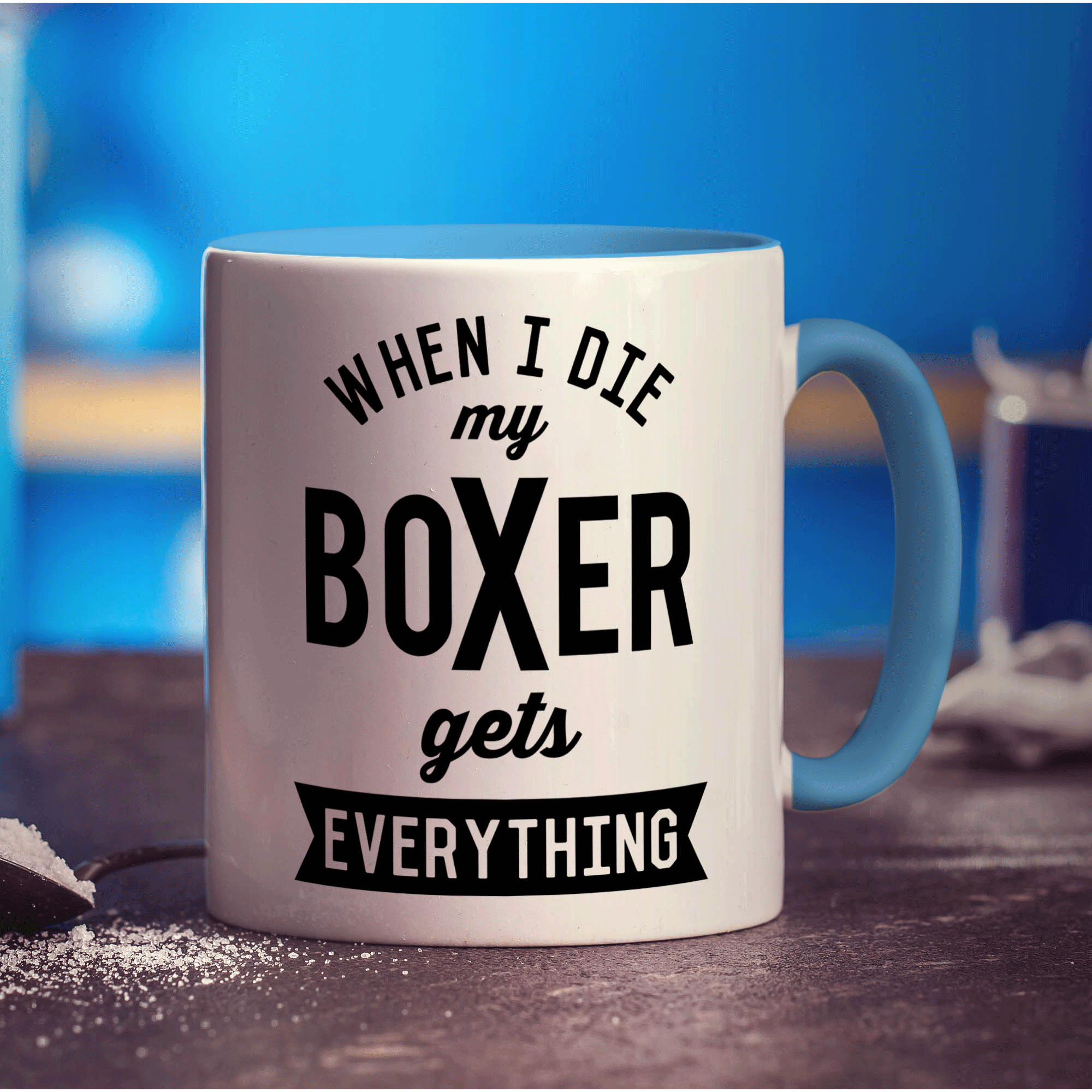 When I Die my Boxer Gets Everything Mug - Standard 330ml (11oz) / Blue
