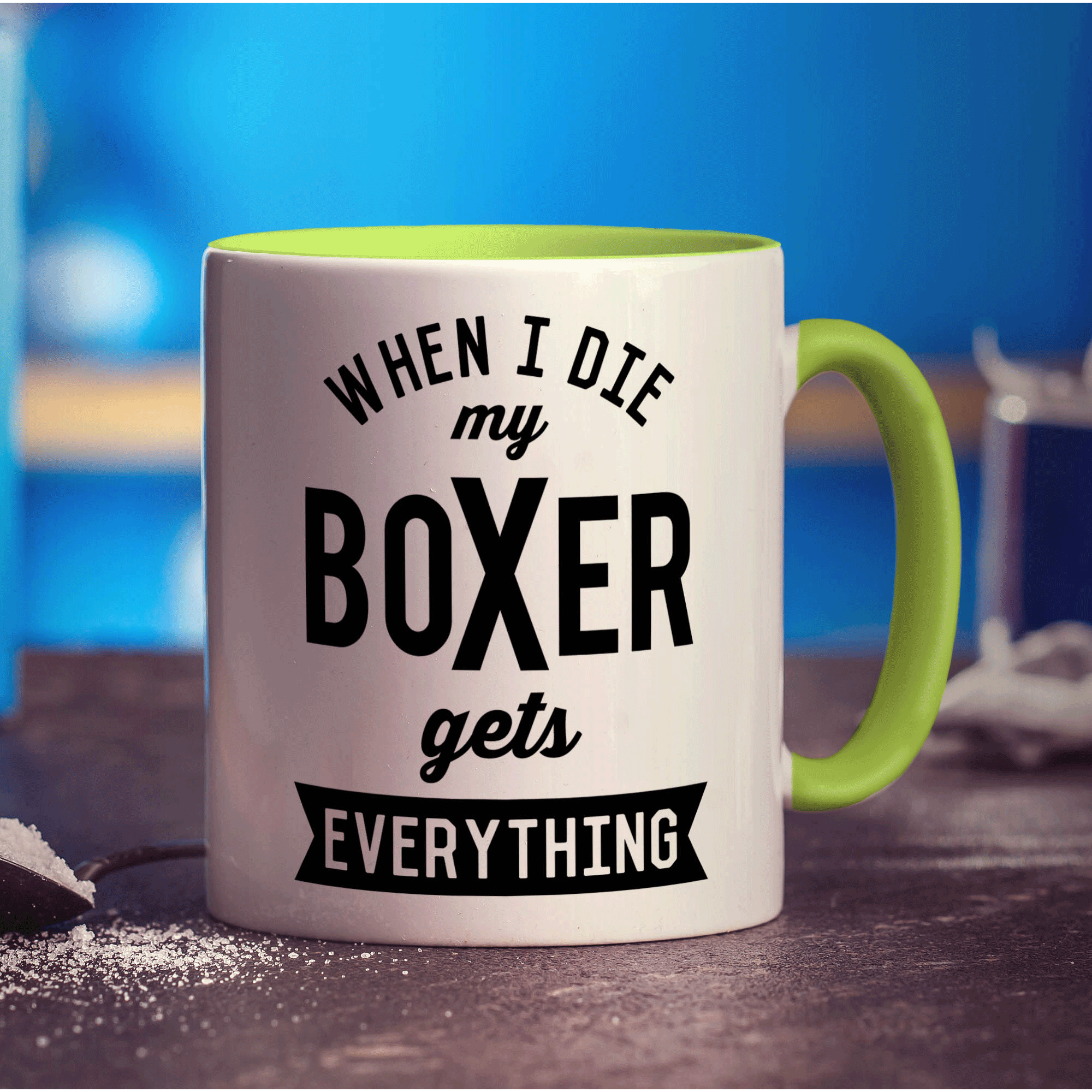 When I Die my Boxer Gets Everything Mug - Standard 330ml (11oz) / Green