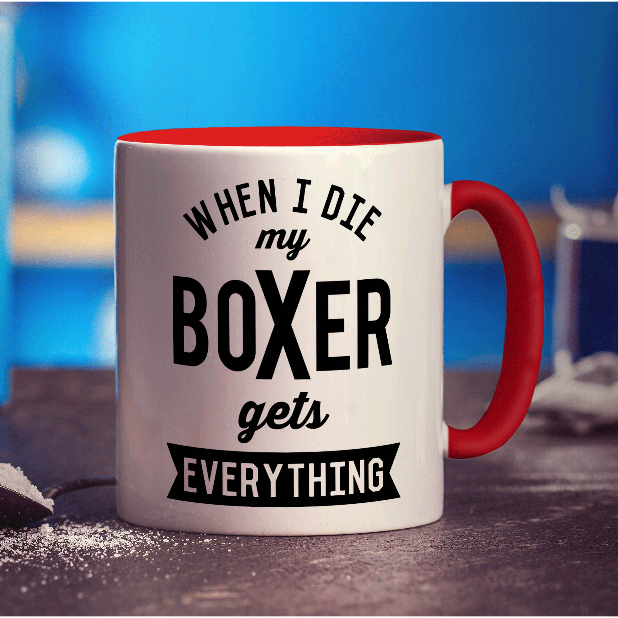 When I Die my Boxer Gets Everything Mug - Standard 330ml (11oz) / Red