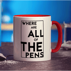Where Are All The Pens Mug - Standard 330ml (11oz) / Red