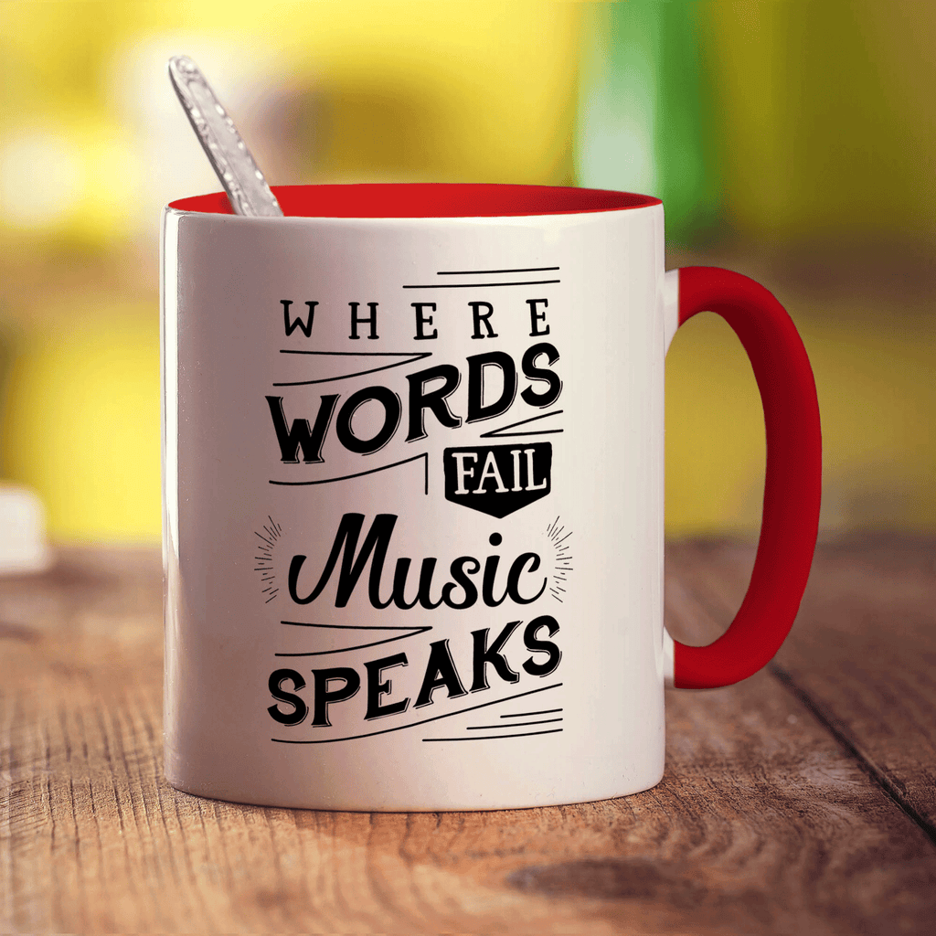 Where Words Fail Music Speaks Mug - Standard 330ml (11oz) / Red
