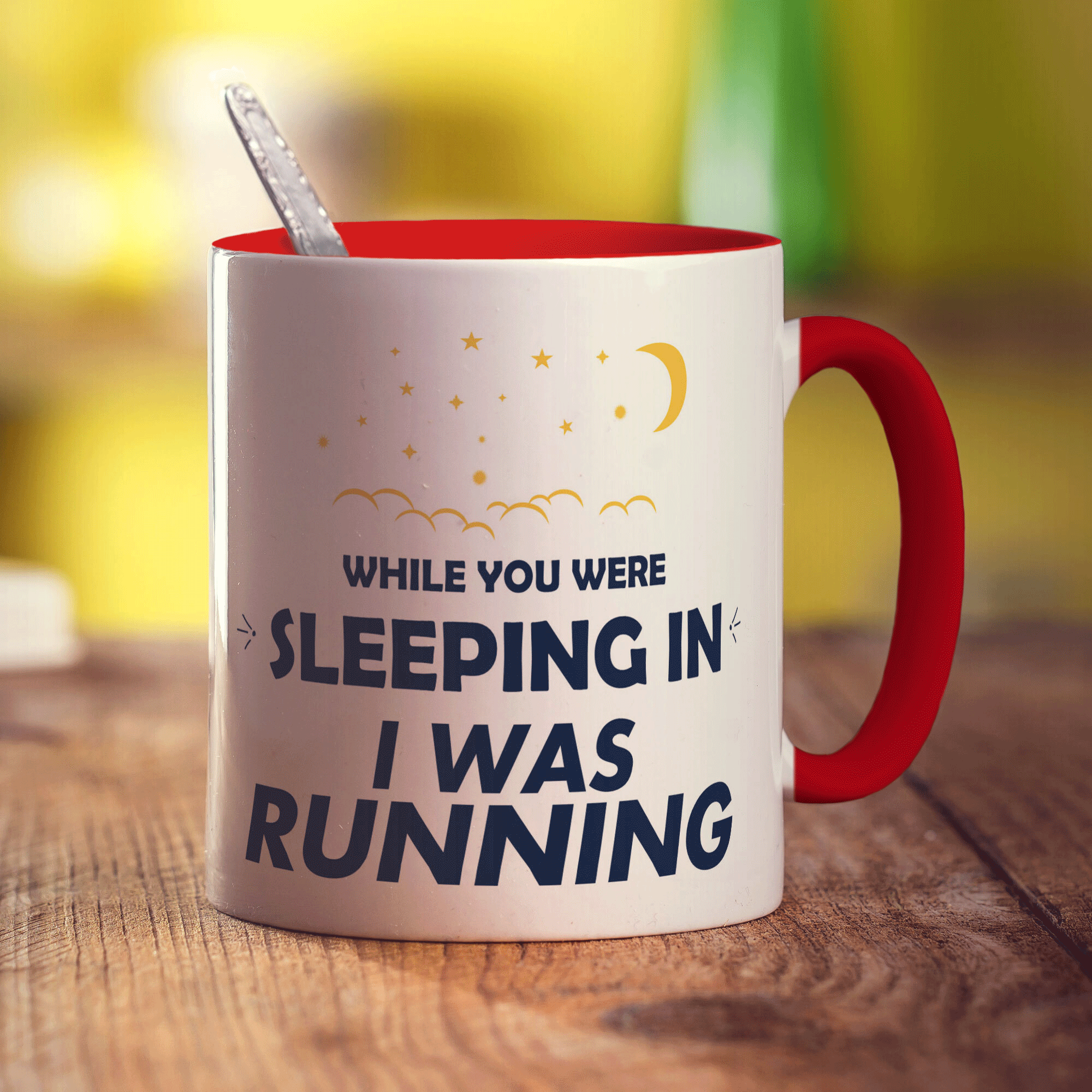 While You Were Sleeping In I was Running Mug - Standard 330ml (11oz) / Red