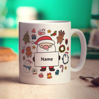 Christmas Santa Sign Name Mug - Standard 330ml (11oz) / White