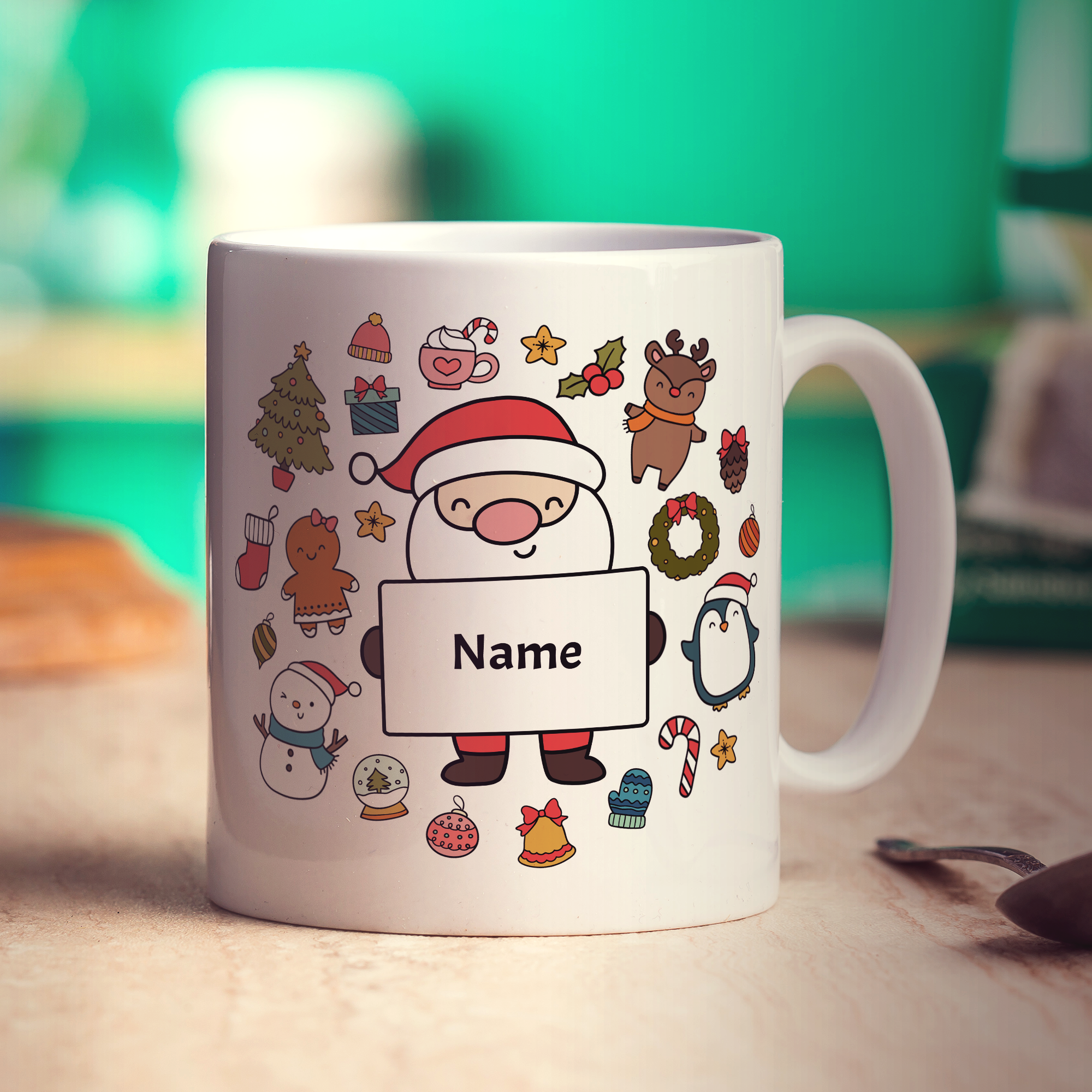 Christmas Santa Sign Name Mug