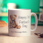 Happy 1st Father's Day Photo and Message Mug - Standard 330ml (11oz) / White