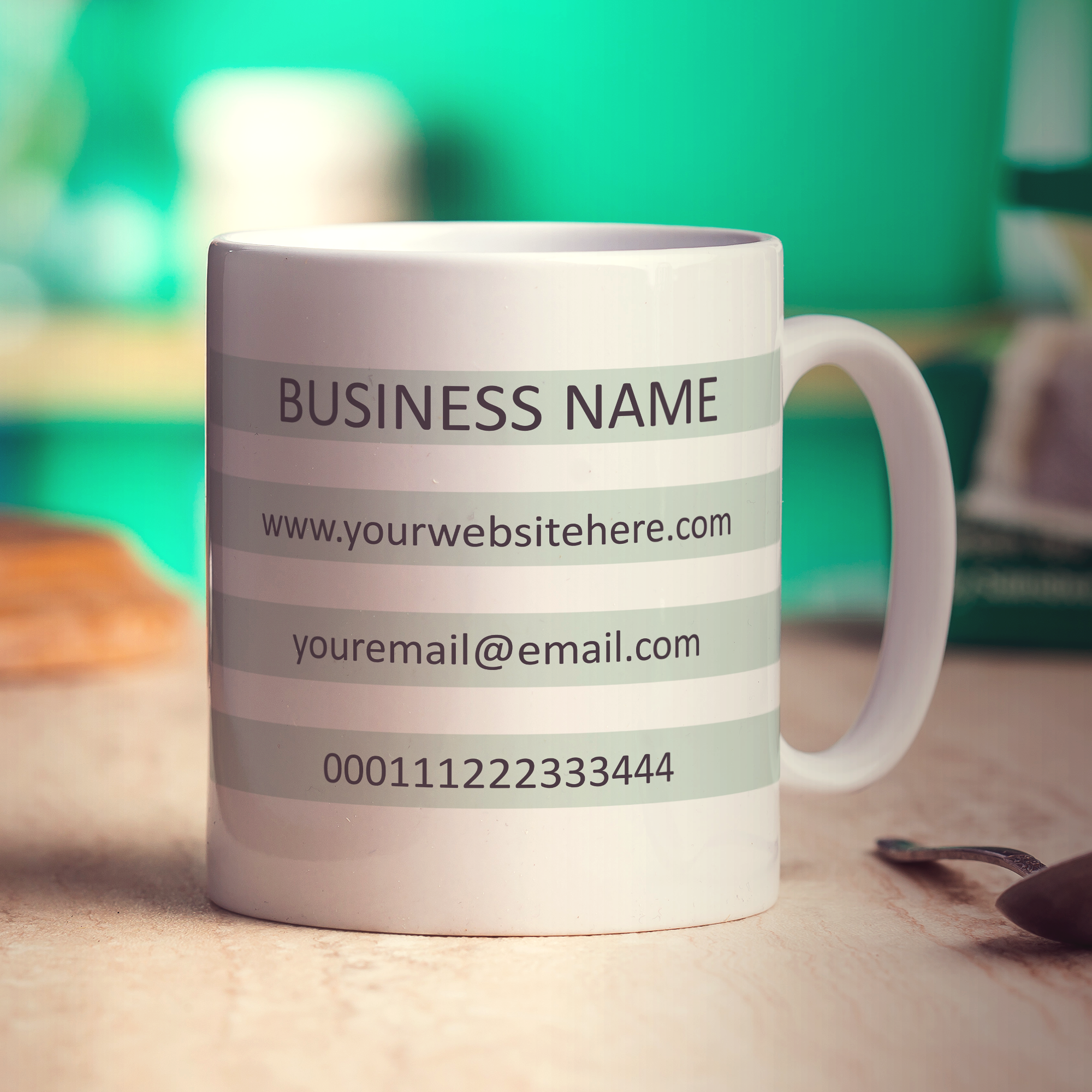 Promotional Mug with Details in Stripes