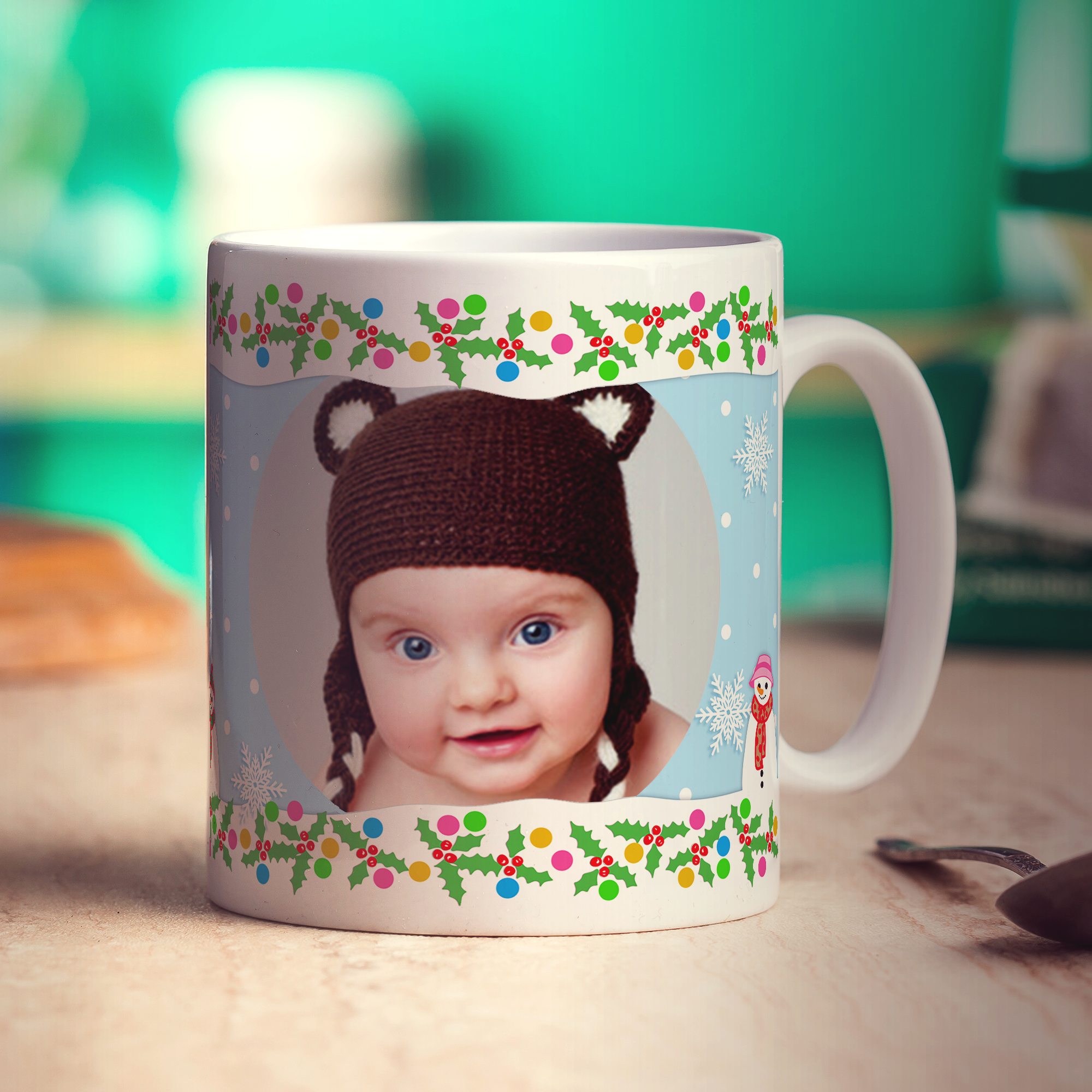 Snowmen Personalised Photo Mug - Standard 330ml (11oz) / White