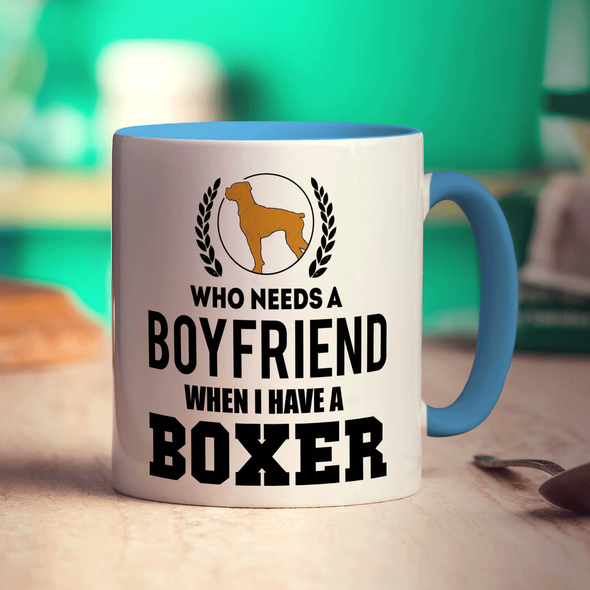 Who Needs A Boyfriend When I Have a Boxer Mug - Standard 330ml (11oz) / Blue