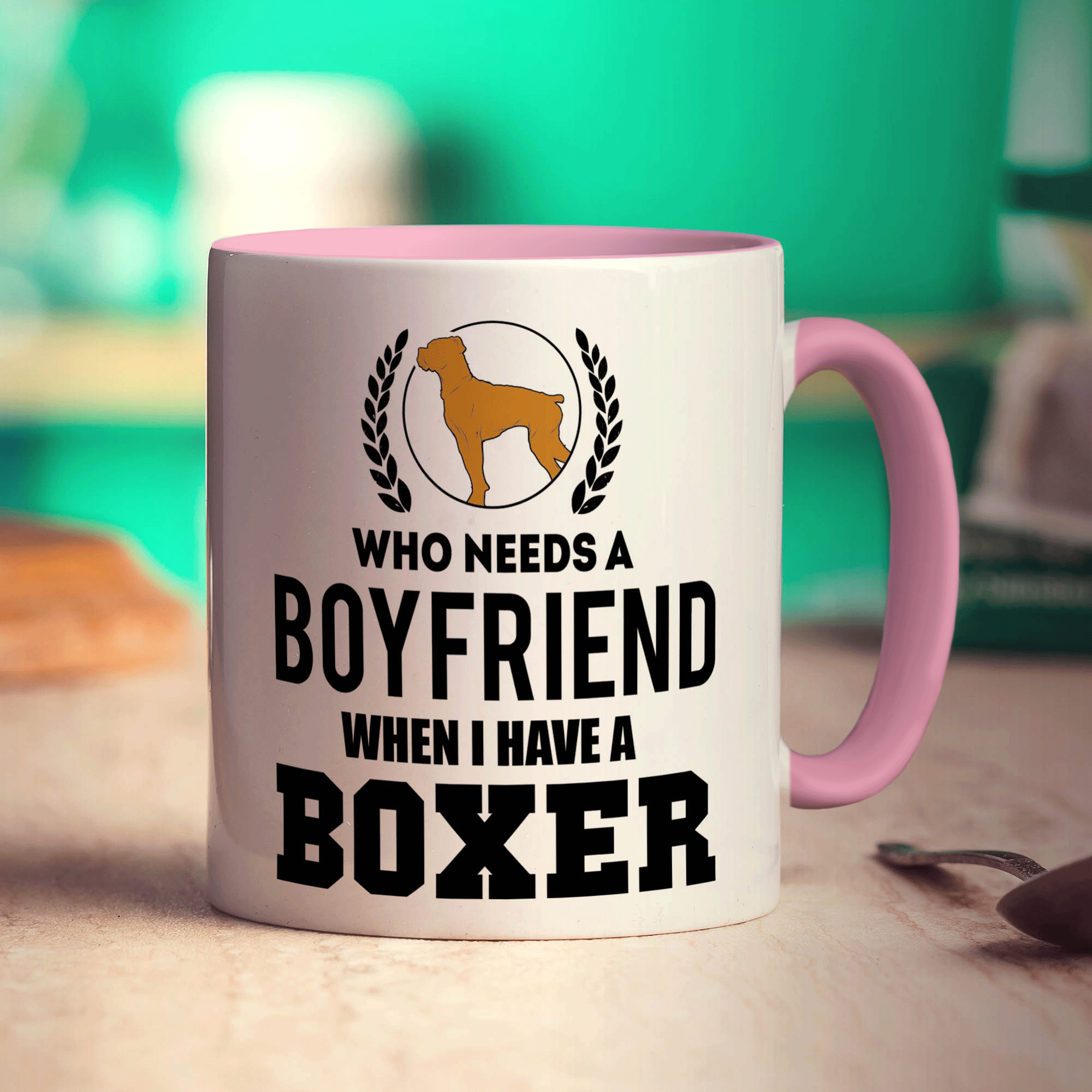 Who Needs A Boyfriend When I Have a Boxer Mug - Standard 330ml (11oz) / Pink