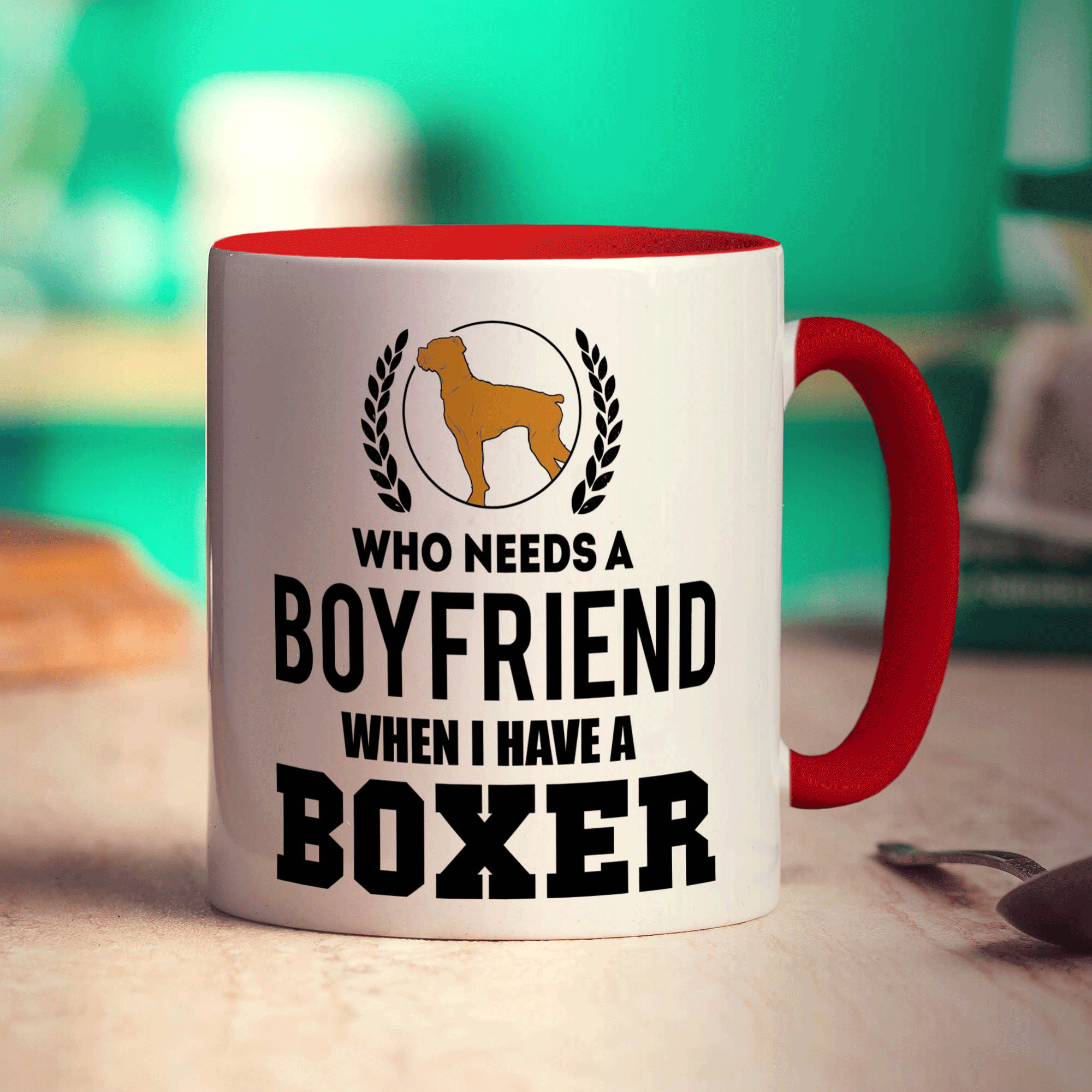 Who Needs A Boyfriend When I Have a Boxer Mug - Standard 330ml (11oz) / Red