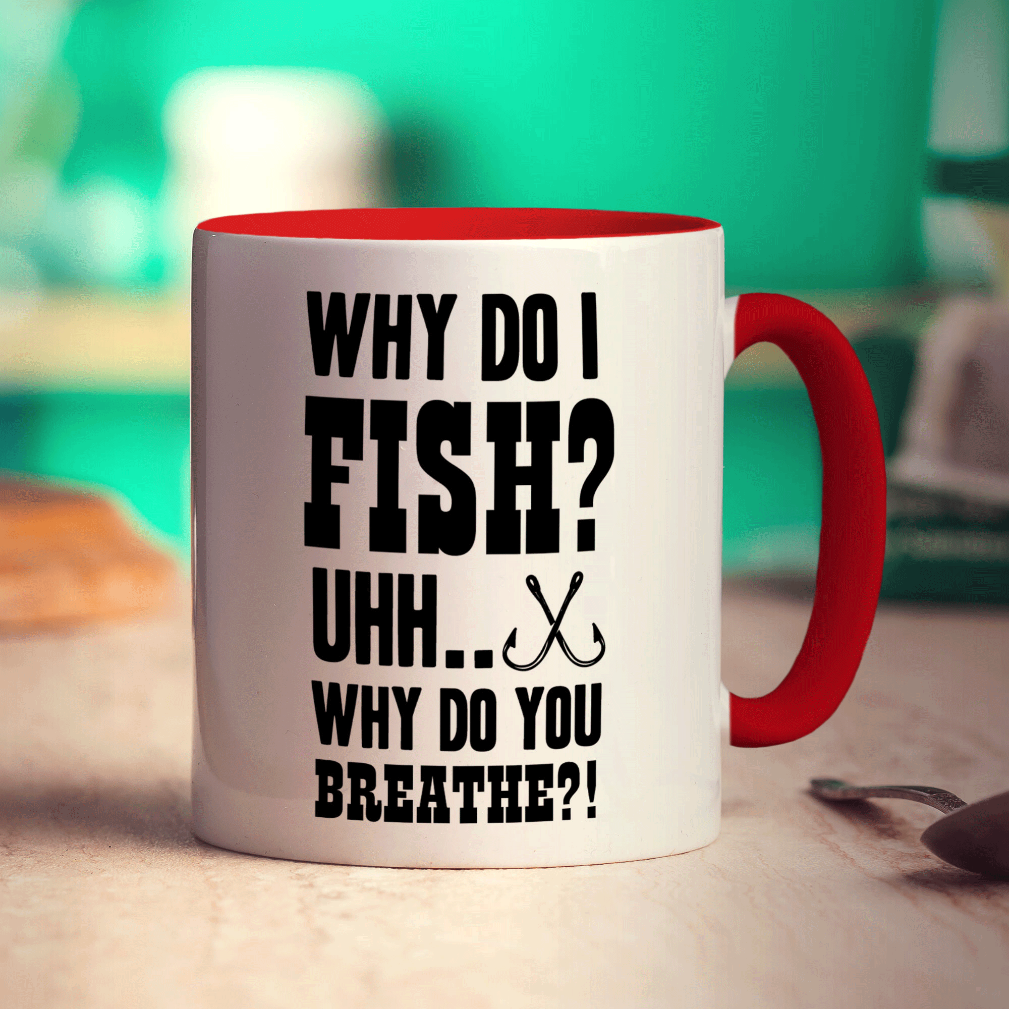 Why Do I Fish? Uhh... Why Do You Breathe?! Mug - Standard 330ml (11oz) / Red