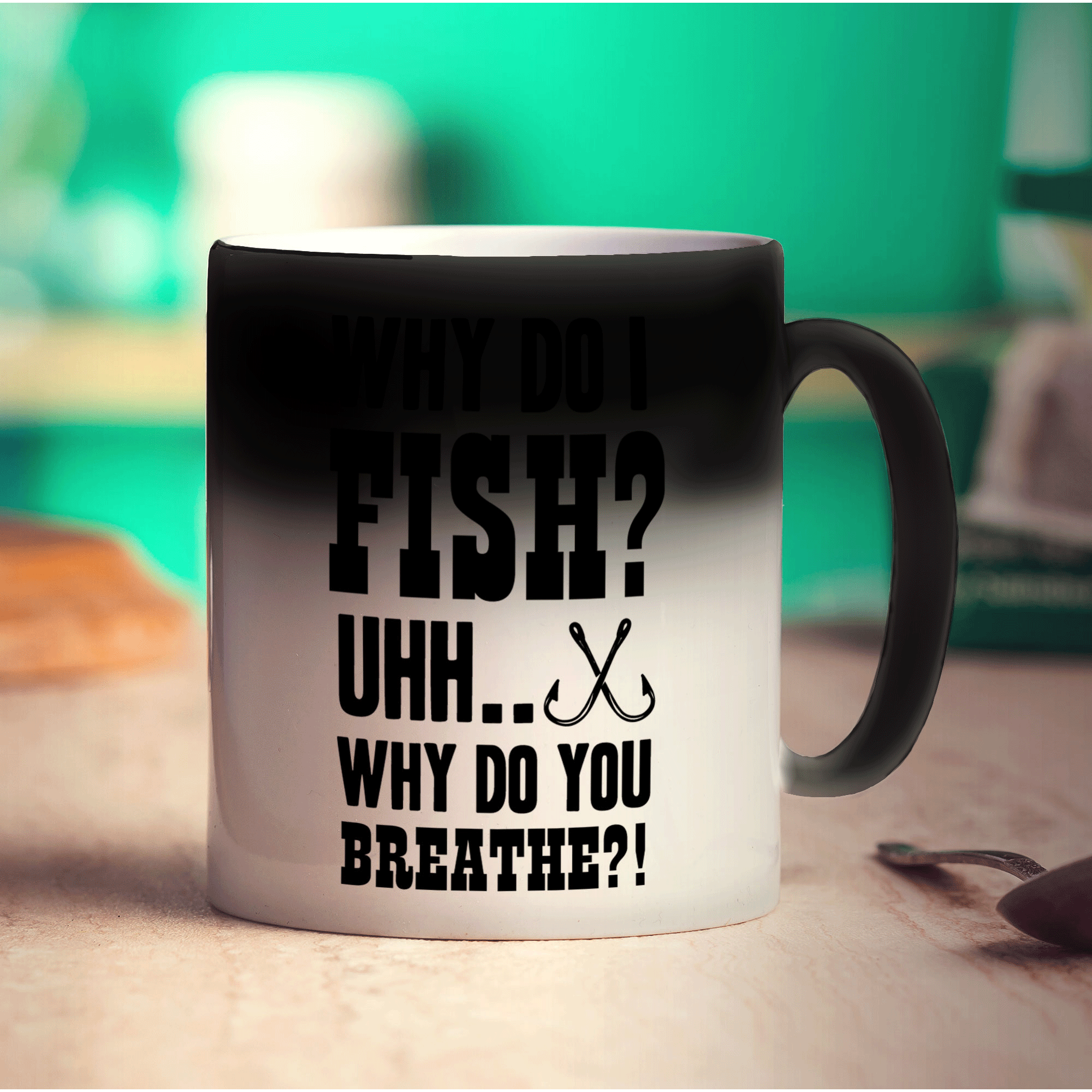 Why Do I Fish? Uhh... Why Do You Breathe?! Mug - Standard 330ml (11oz) / Magic Mug