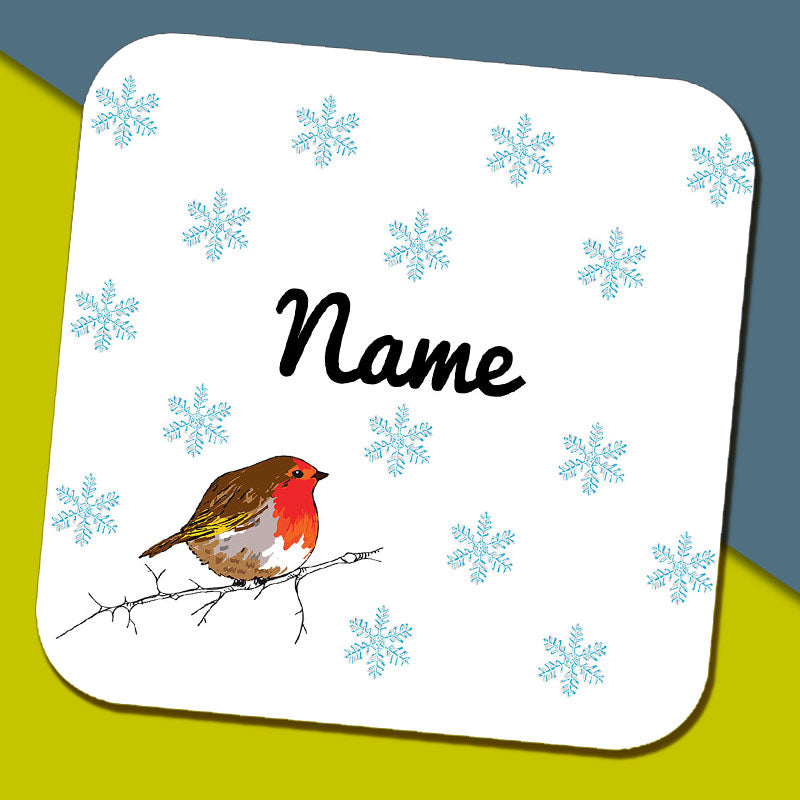 Winter Robin Personalised Name Mug