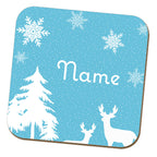 Winter Scene Name Coaster