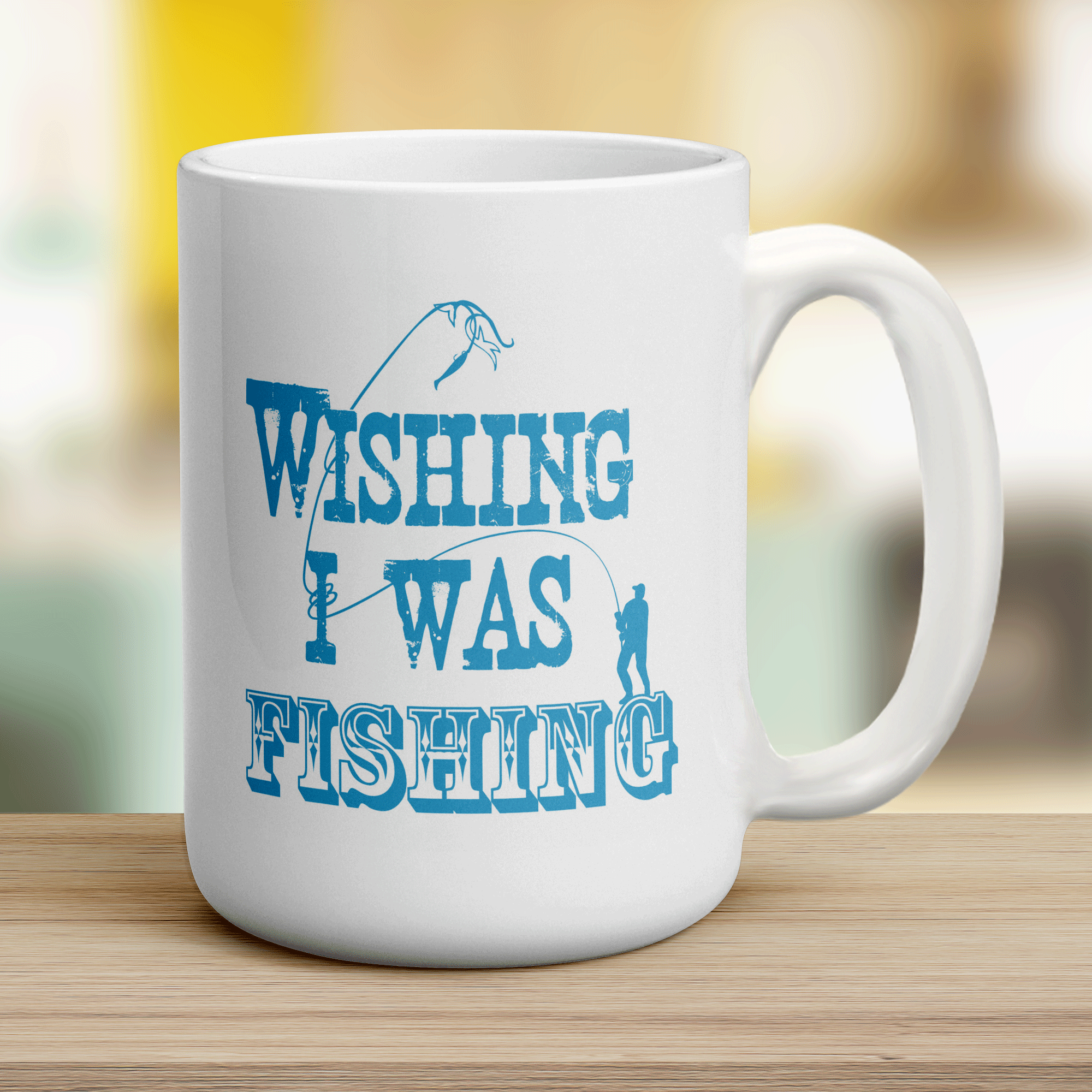 Wishing I Was Fishing Mug