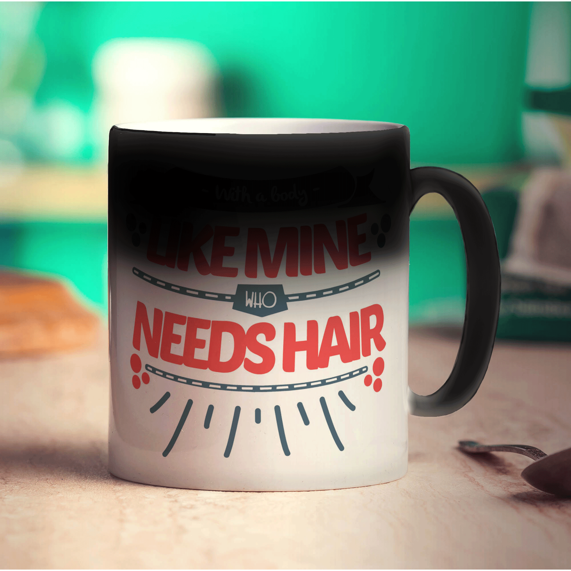 With a Body Like Mine Who Needs Hair Mug - Standard 330ml (11oz) / Magic Mug