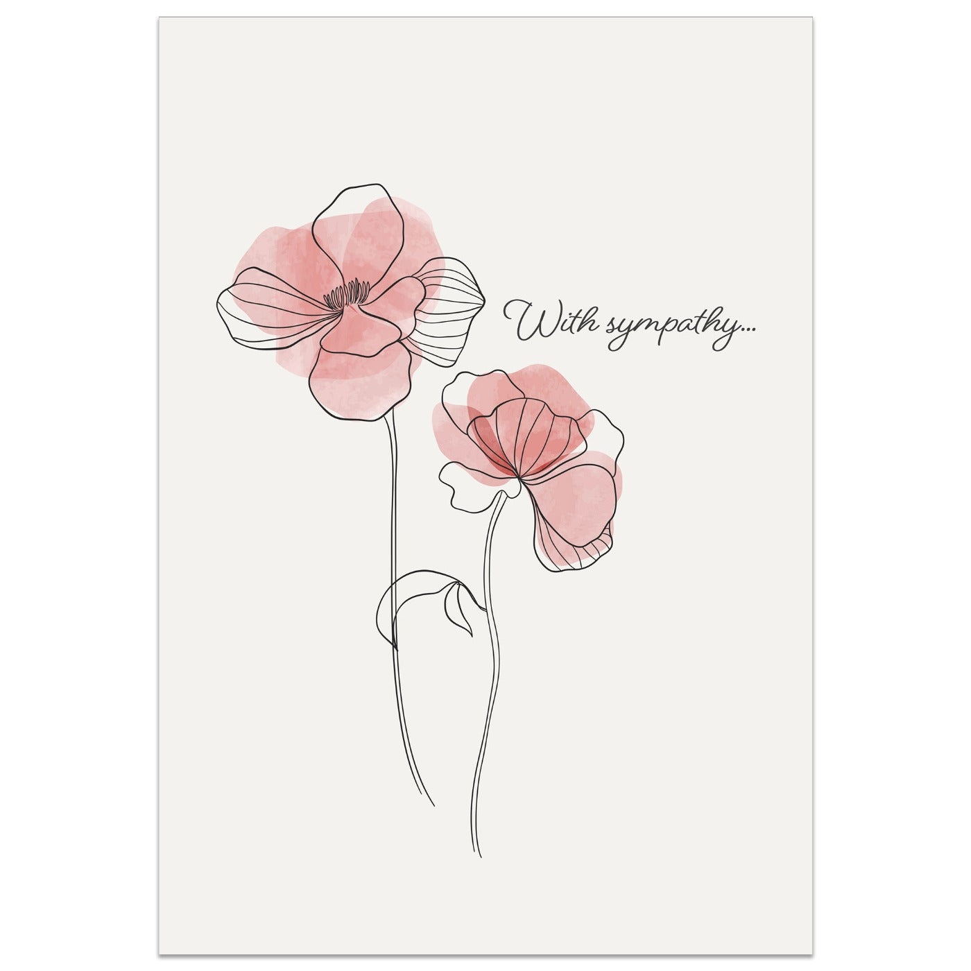With Sympathy Abstract Flower Card