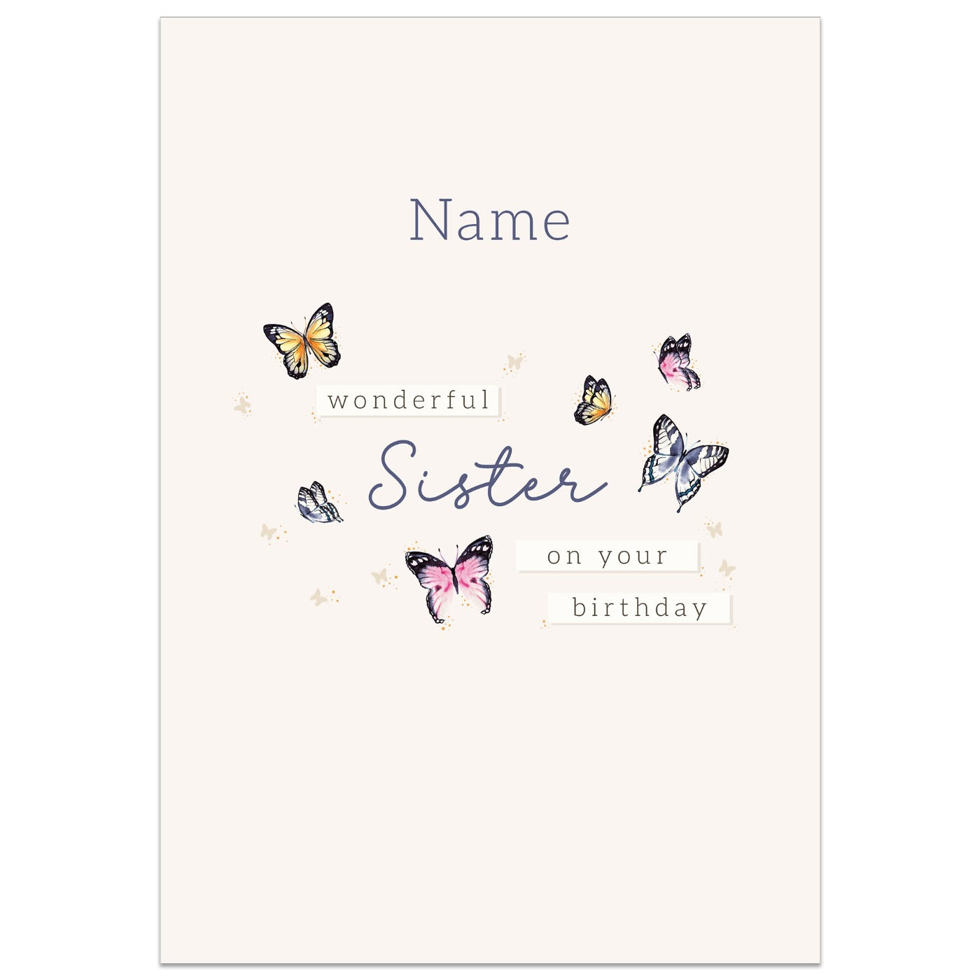 Wonderful Sister Butterfly Card