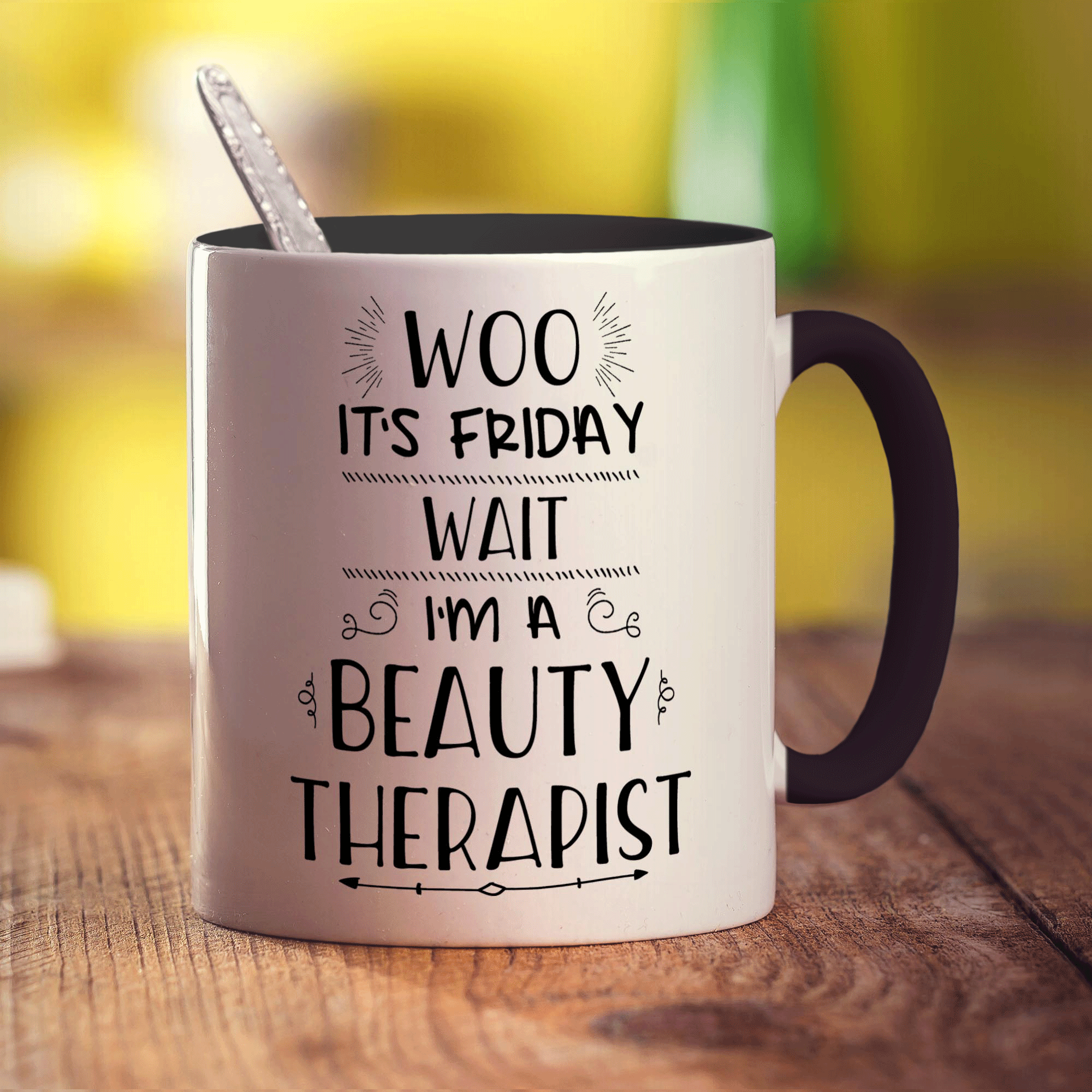 Woo It's Friday Wait I'm a Beauty Therapist Mug - Standard 330ml (11oz) / Black