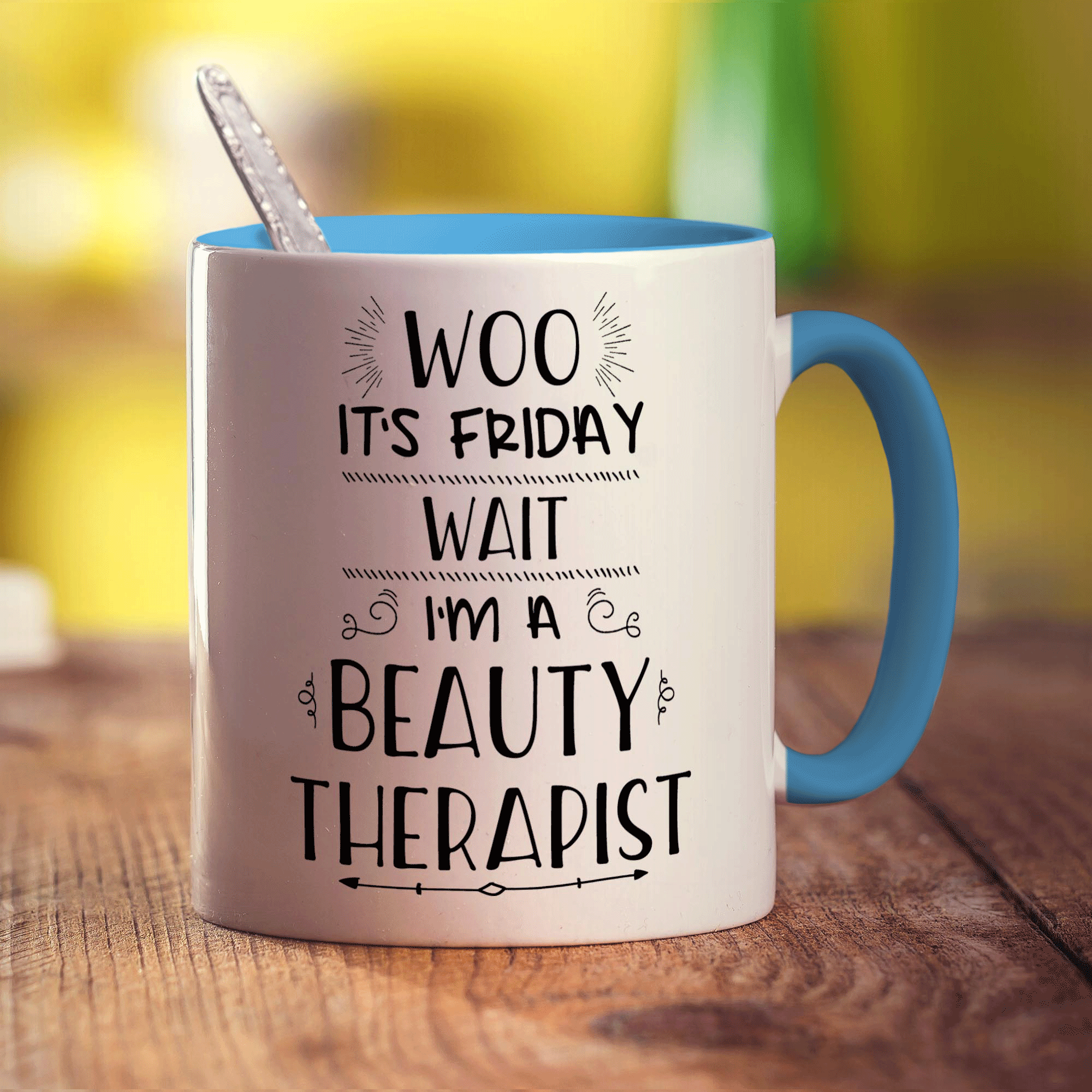 Woo It's Friday Wait I'm a Beauty Therapist Mug - Standard 330ml (11oz) / Blue