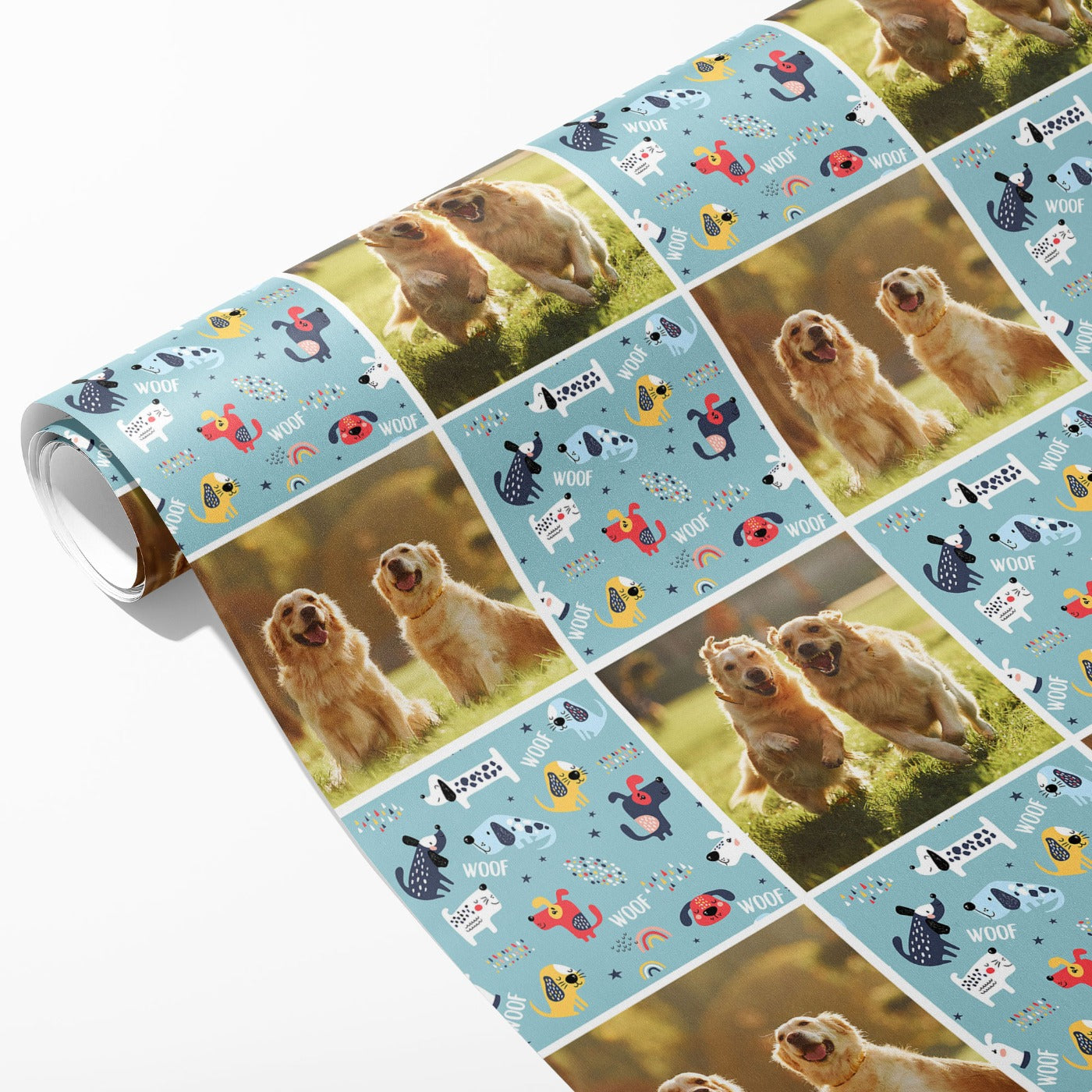 Dog Photo Grid Wrapping Paper