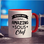 World's Most Amazing Sous Chef  Mug - Standard 330ml (11oz) / Red