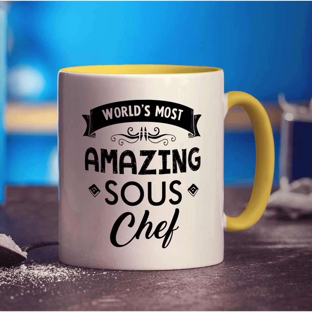 World's Most Amazing Sous Chef  Mug - Standard 330ml (11oz) / Yellow
