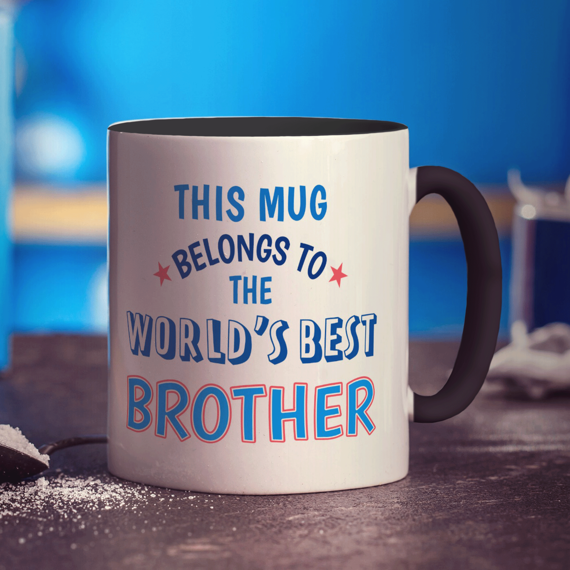 World's Best Brother Personalised Mug - Standard 330ml (11oz) / Black