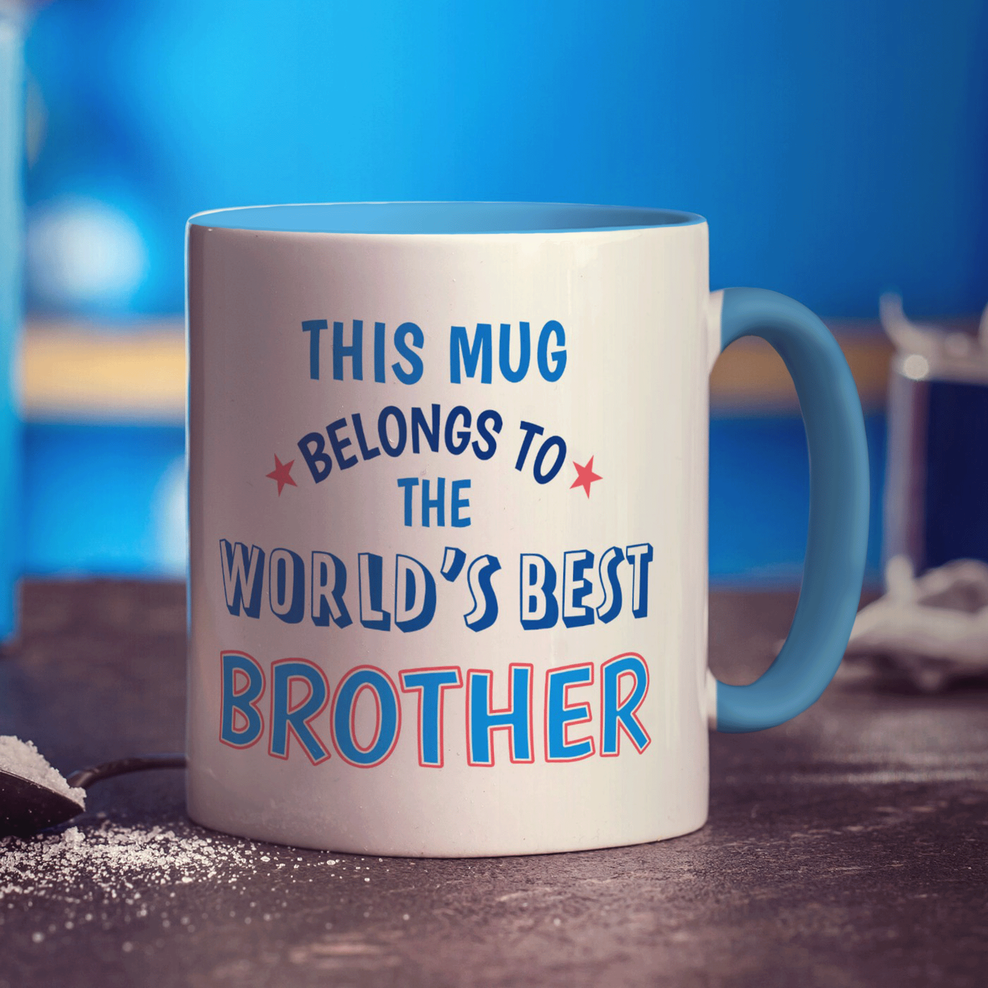 World's Best Brother Personalised Mug - Standard 330ml (11oz) / Blue