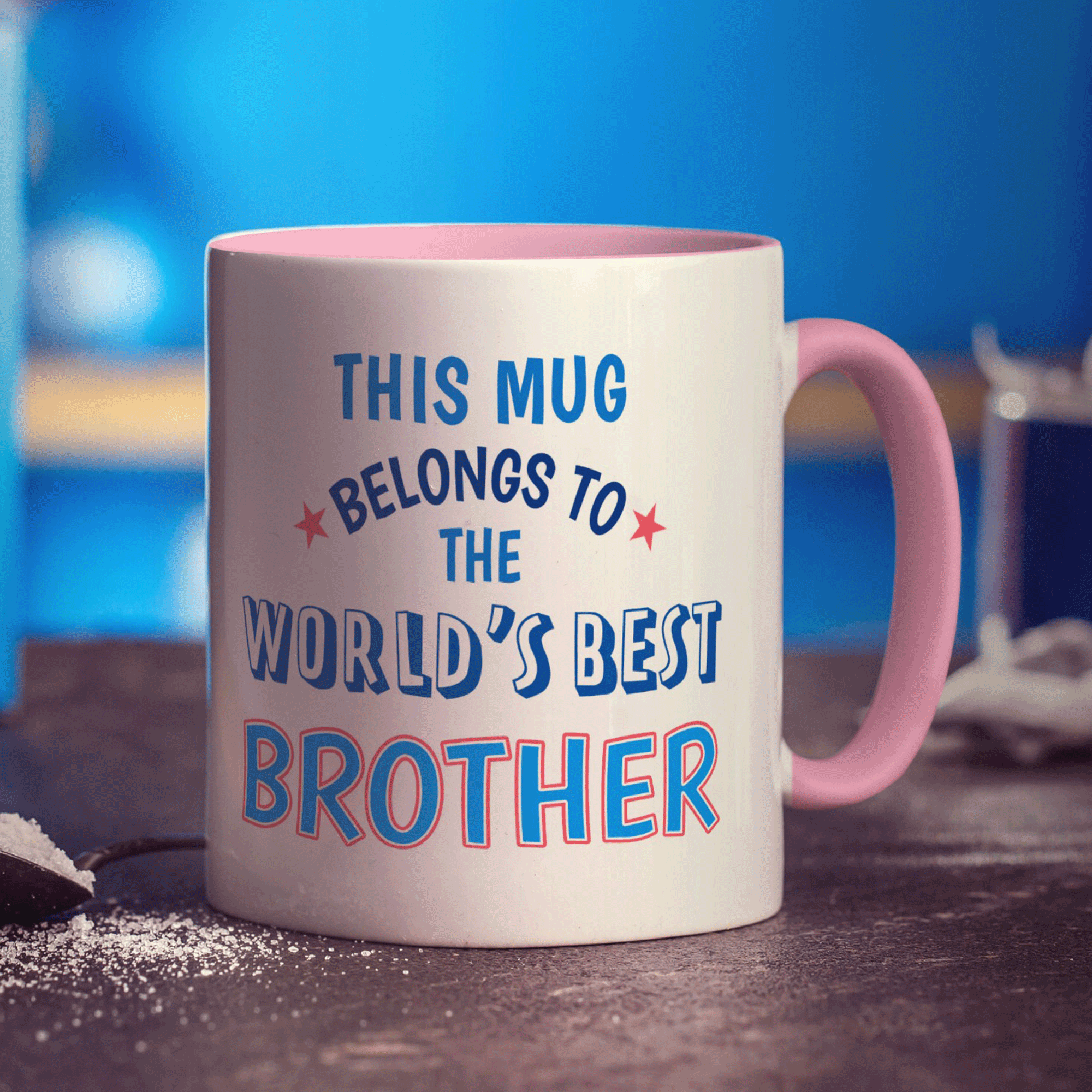 World's Best Brother Personalised Mug - Standard 330ml (11oz) / Pink