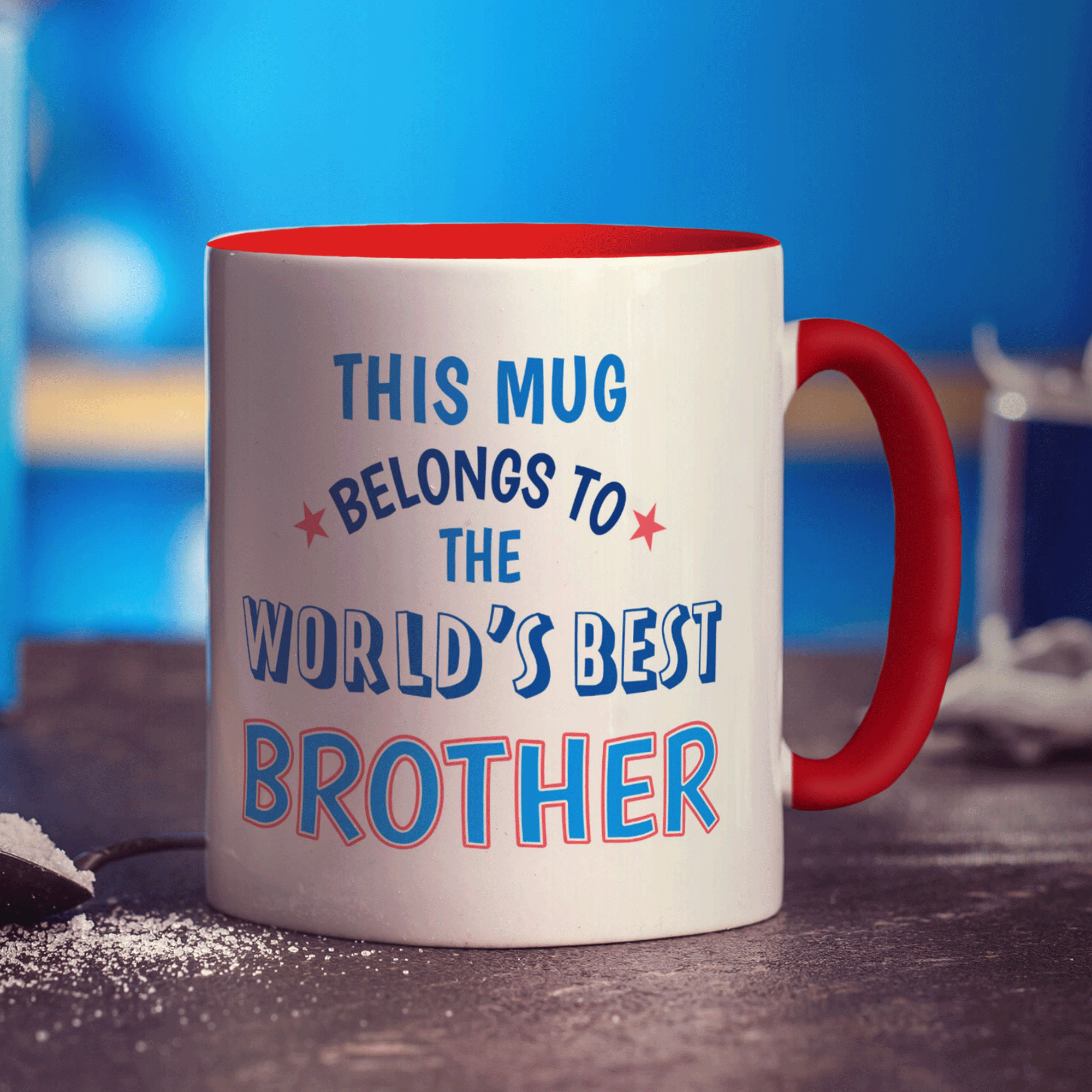 World's Best Brother Personalised Mug - Standard 330ml (11oz) / Red