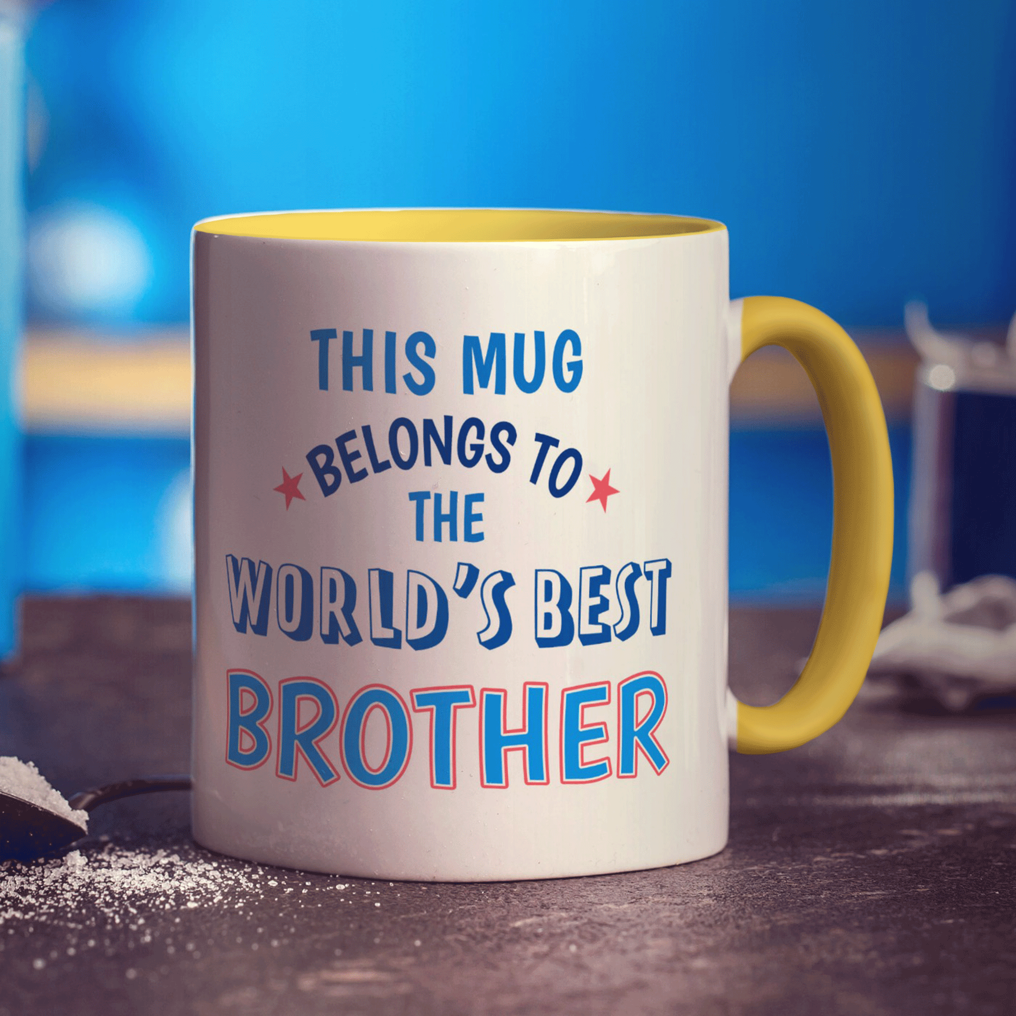 World's Best Brother Personalised Mug - Standard 330ml (11oz) / Yellow