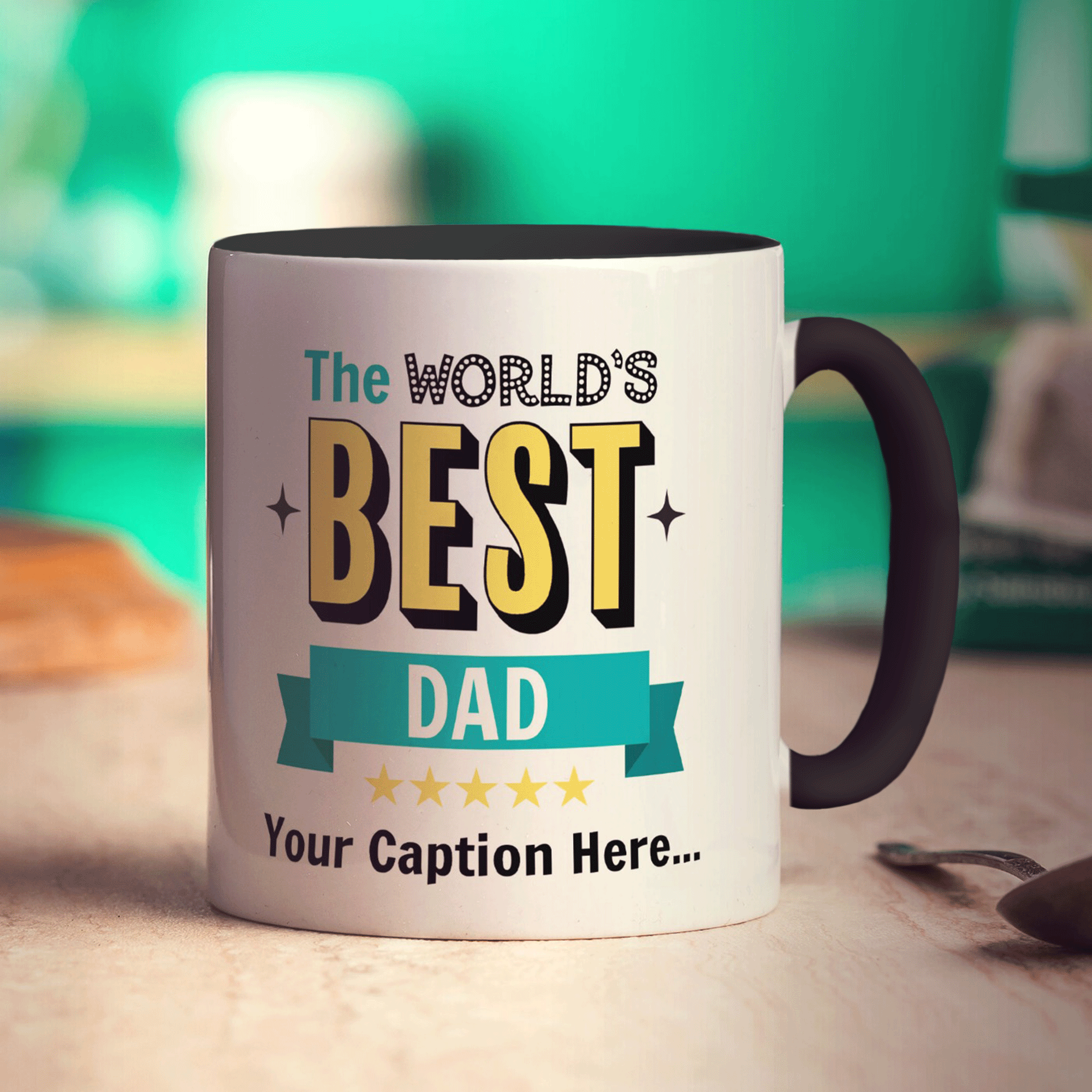 World's Best Dad with Caption and Photo Mug