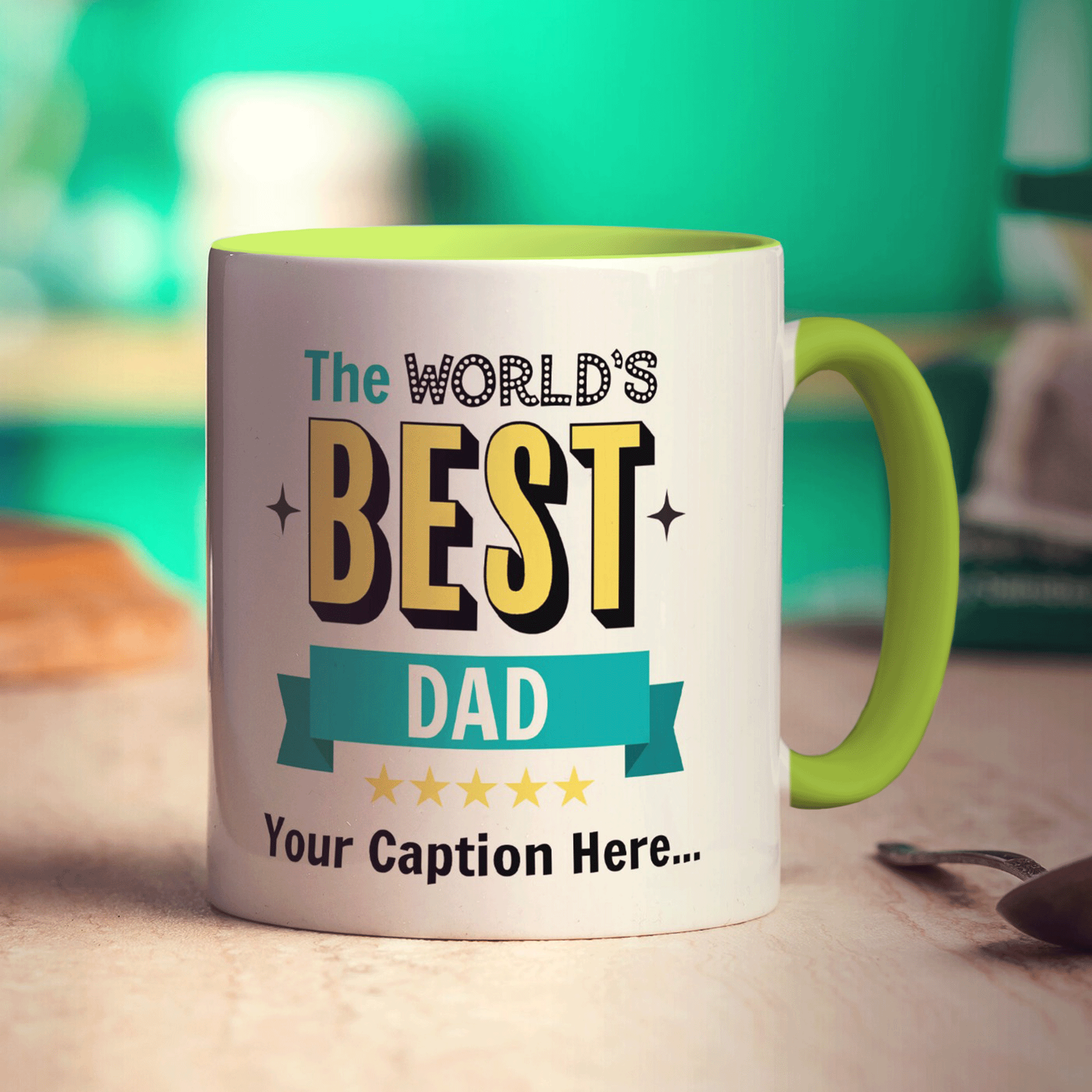 World's Best Dad with Caption and Photo Mug