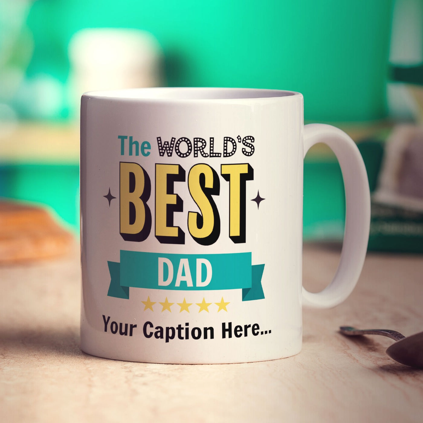 World's Best Dad with Caption and Photo Mug