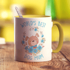 World's Best Dog Mum Mug - Standard 330ml (11oz) / Yellow