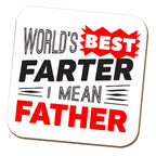 World's Best Farter I Mean Father Coaster - Red