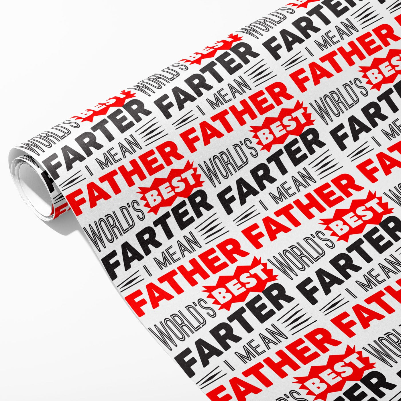 World's Best Farter I Mean Father Wrapping Paper - Red