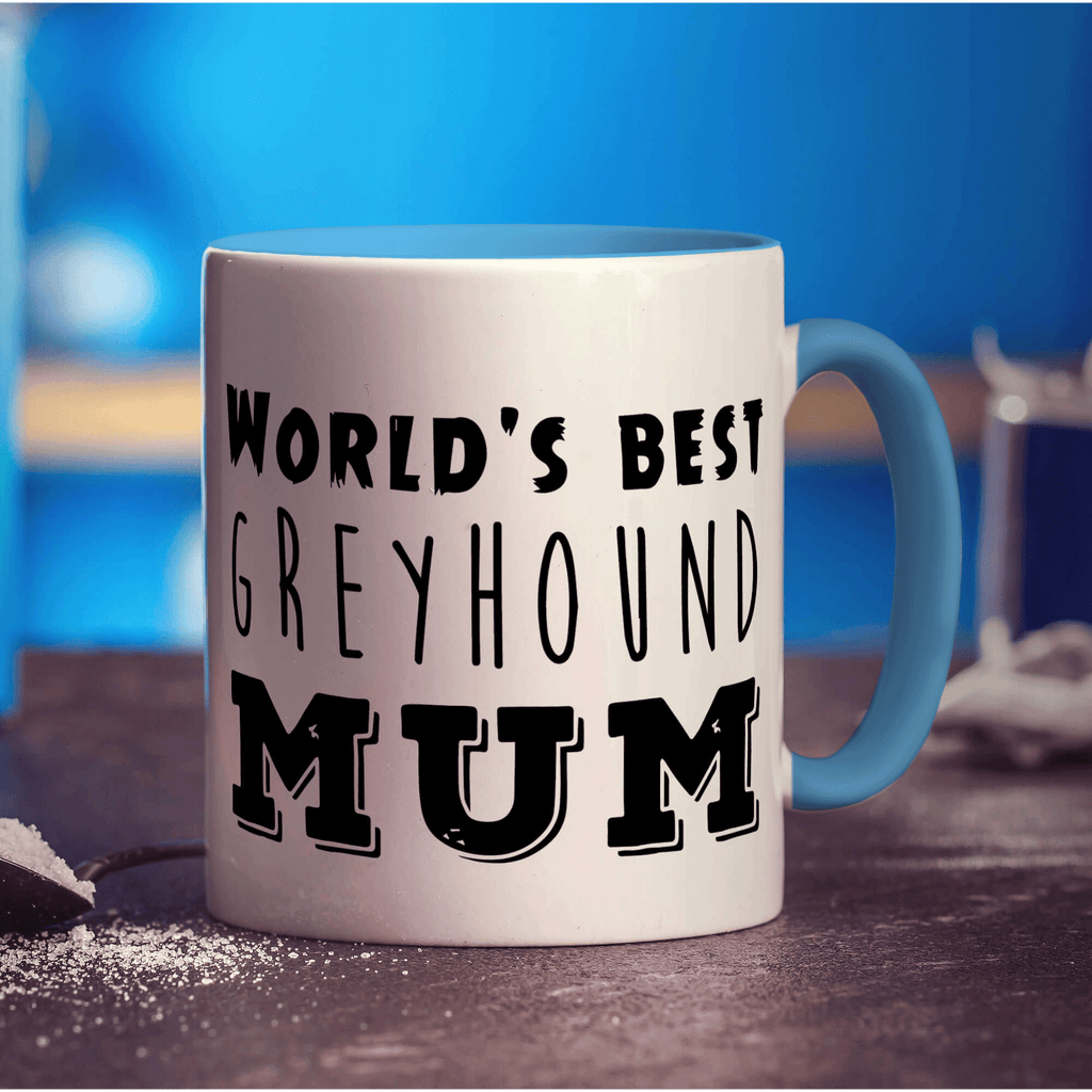 World's Best Greyhound Mum Mug - Standard 330ml (11oz) / Blue