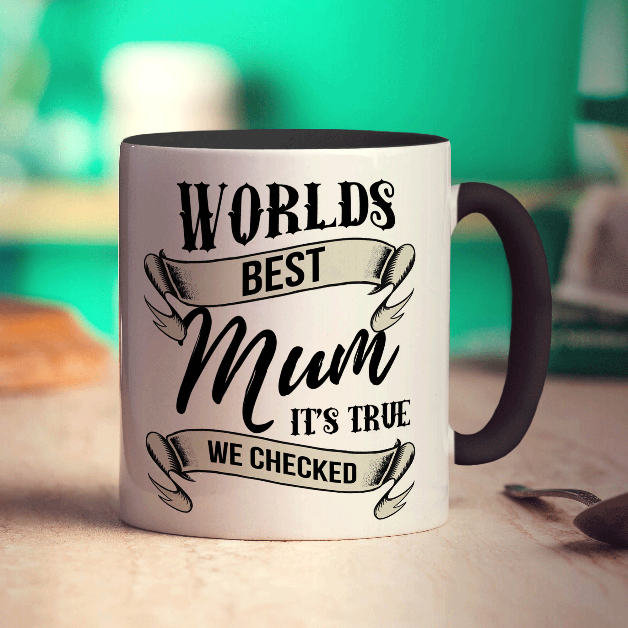 Worlds Best Mum It's True We Checked Mug - Standard 330ml (11oz) / Black