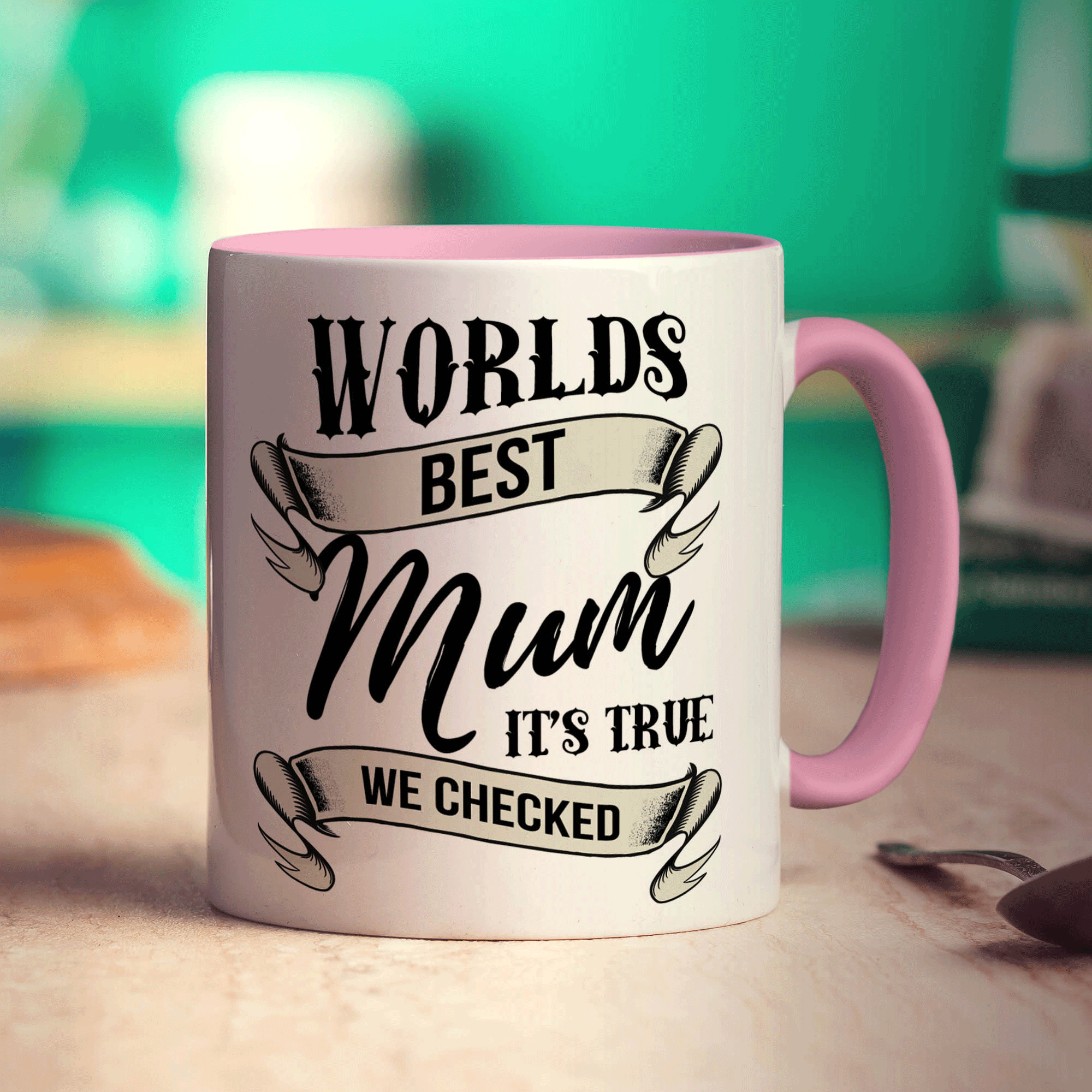 Worlds Best Mum It's True We Checked Mug - Standard 330ml (11oz) / Pink