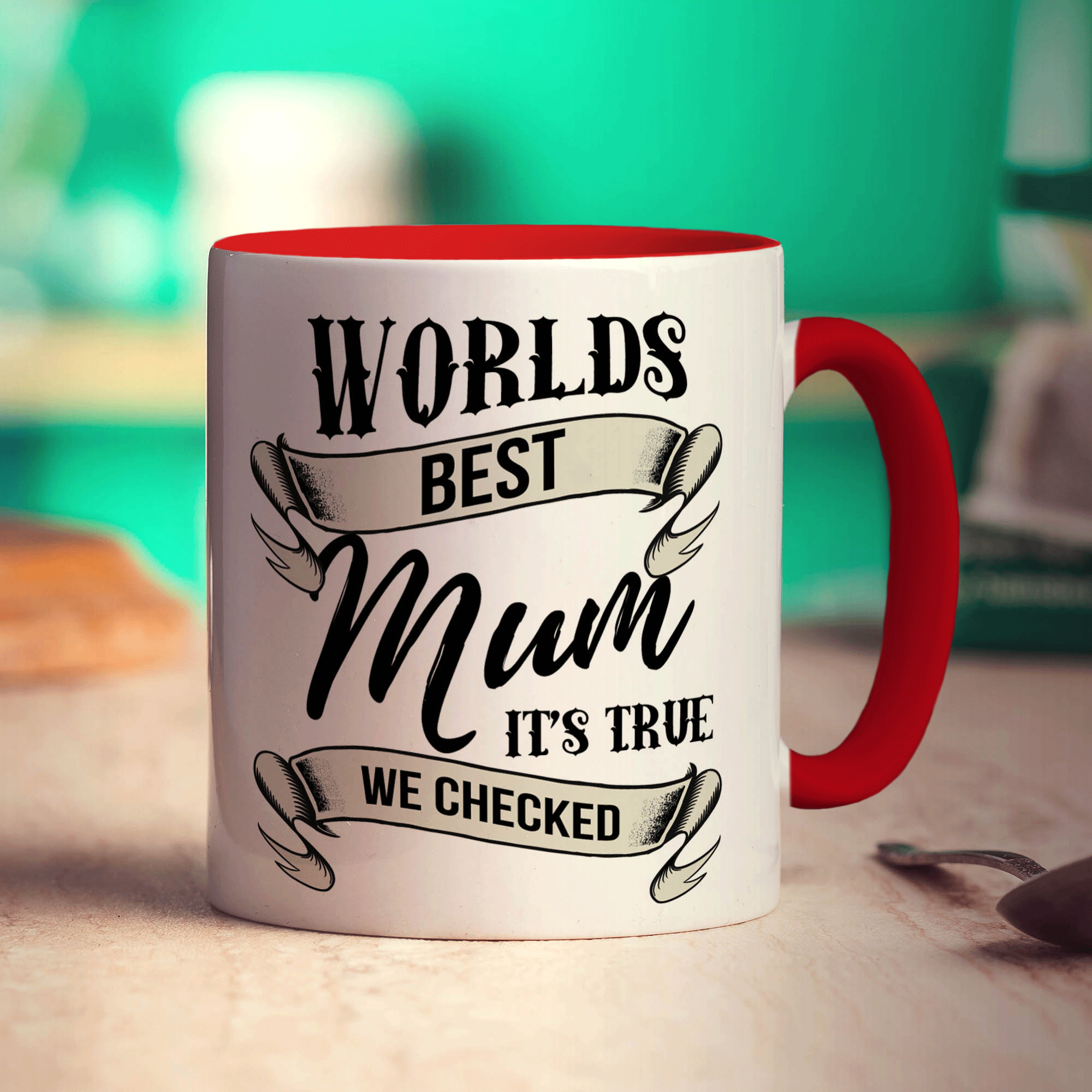 Worlds Best Mum It's True We Checked Mug - Standard 330ml (11oz) / Red